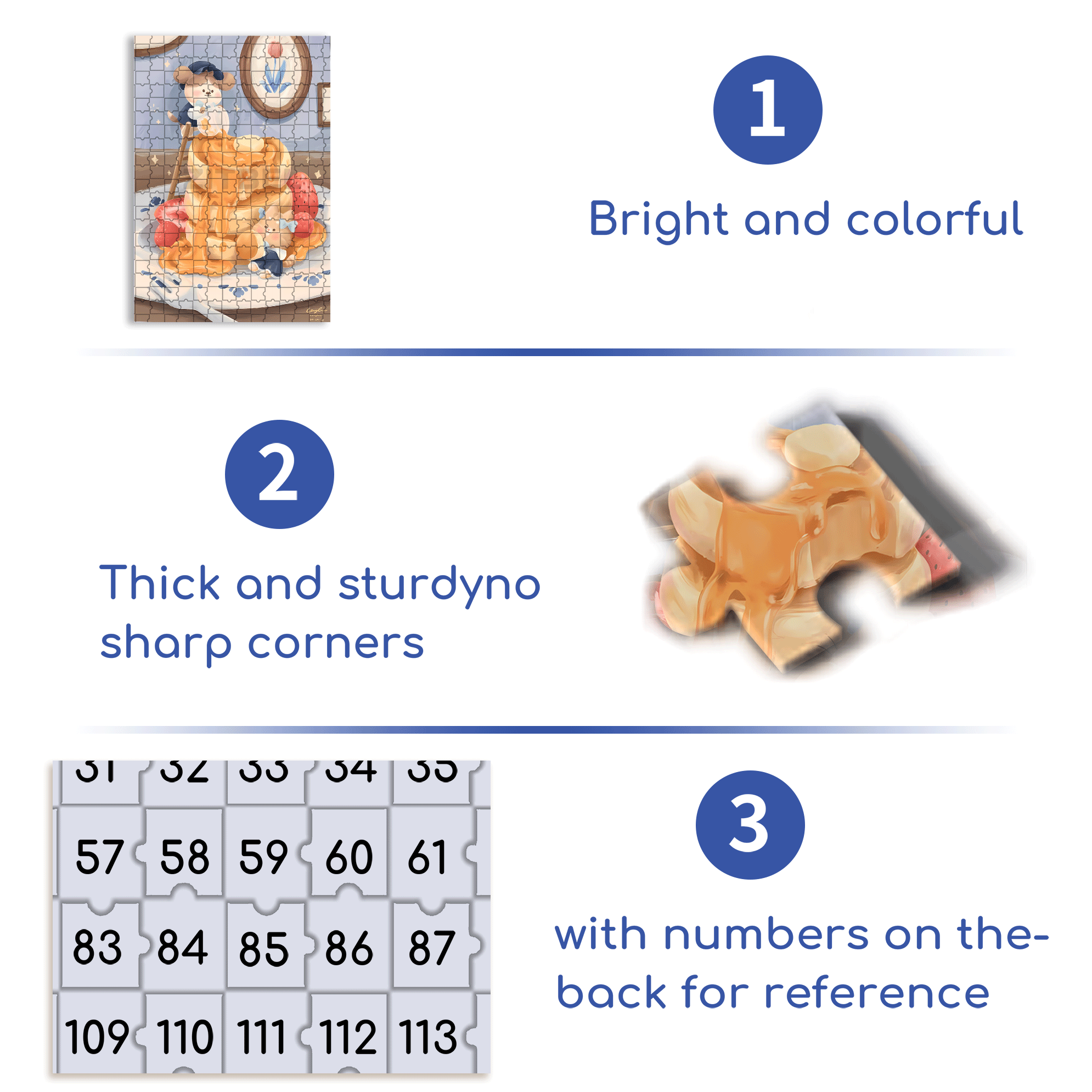 I Love Desserts 3 500pcs/1000pcs Jigsaw Puzzle, Scratch-Resistant, Interactive Family Game & Brain-Boosting DIY Decor, Perfect for Halloween, Christmas & New Year Gifts, Family Puzzle Game