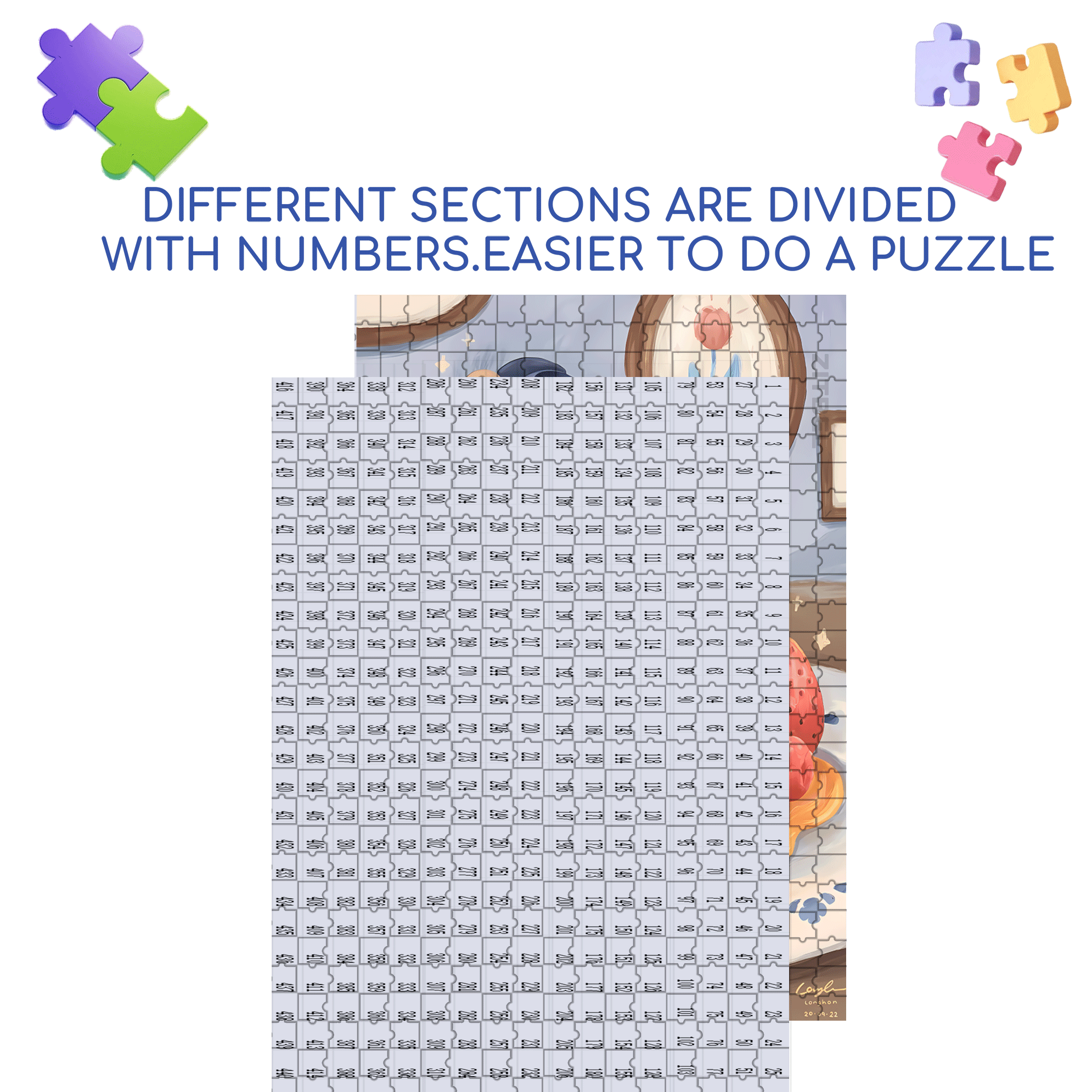 I Love Desserts 3 500pcs/1000pcs Jigsaw Puzzle, Scratch-Resistant, Interactive Family Game & Brain-Boosting DIY Decor, Perfect for Halloween, Christmas & New Year Gifts, Family Puzzle Game