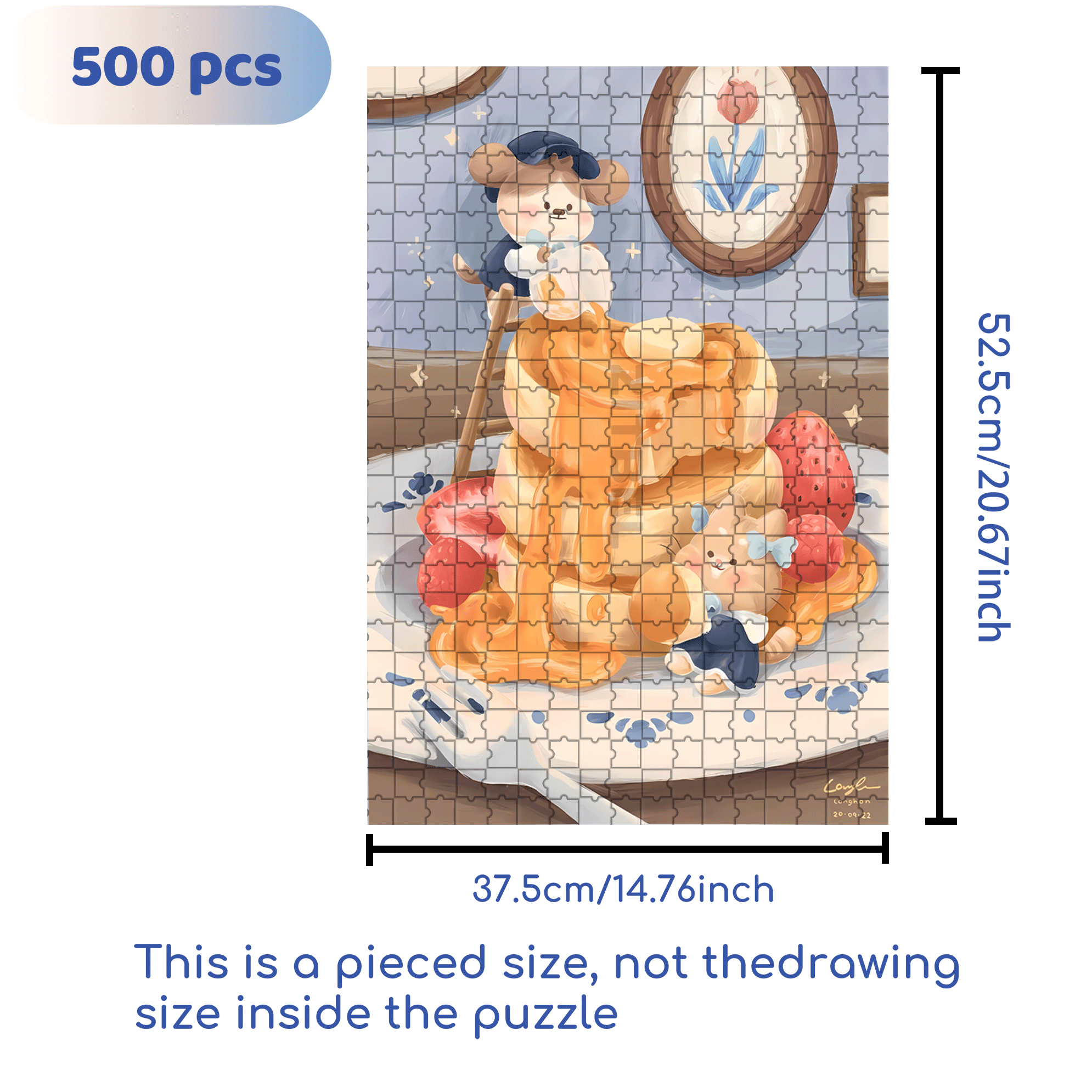I Love Desserts 3 500pcs/1000pcs Jigsaw Puzzle, Scratch-Resistant, Interactive Family Game & Brain-Boosting DIY Decor, Perfect for Halloween, Christmas & New Year Gifts, Family Puzzle Game