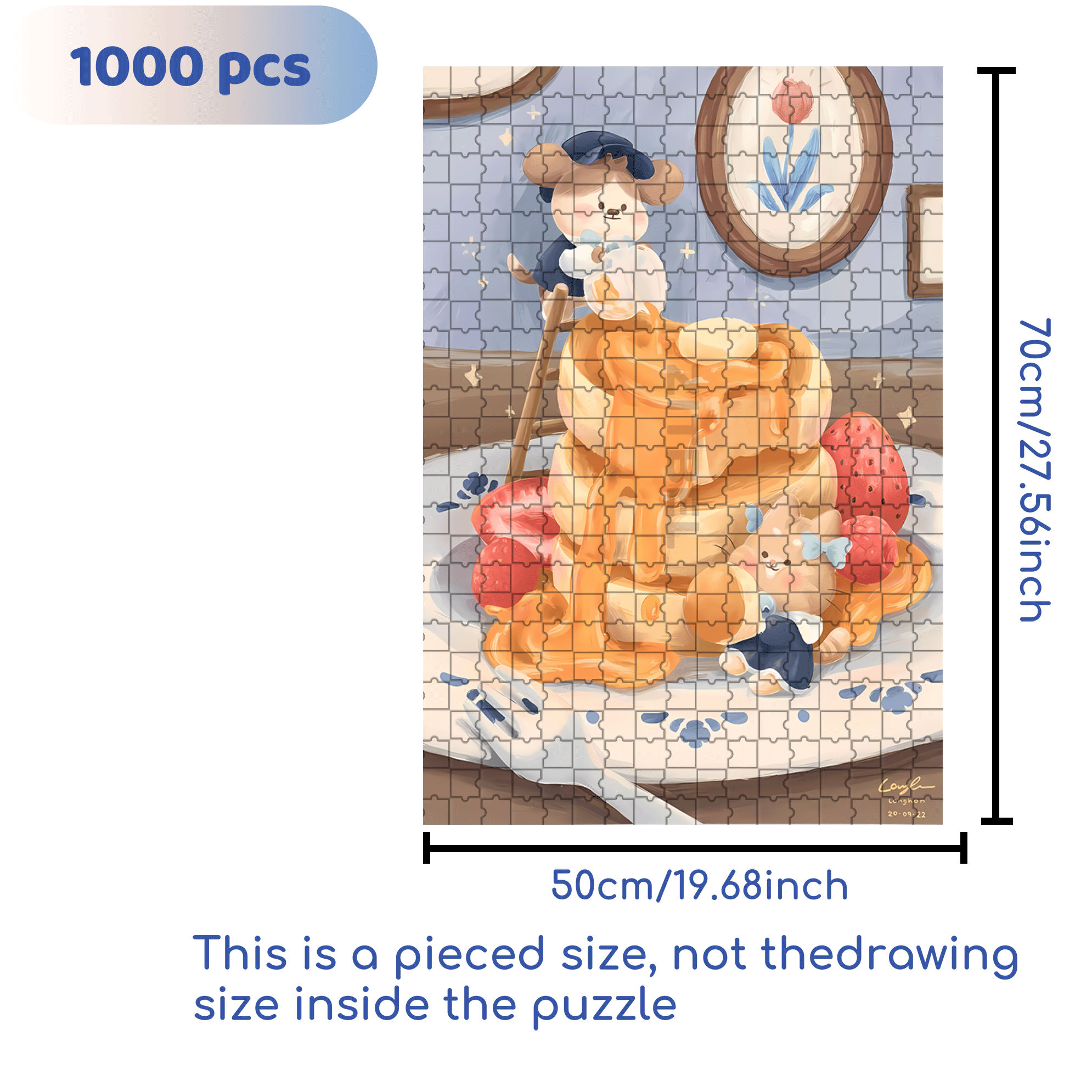 I Love Desserts 3 500pcs/1000pcs Jigsaw Puzzle, Scratch-Resistant, Interactive Family Game & Brain-Boosting DIY Decor, Perfect for Halloween, Christmas & New Year Gifts, Family Puzzle Game