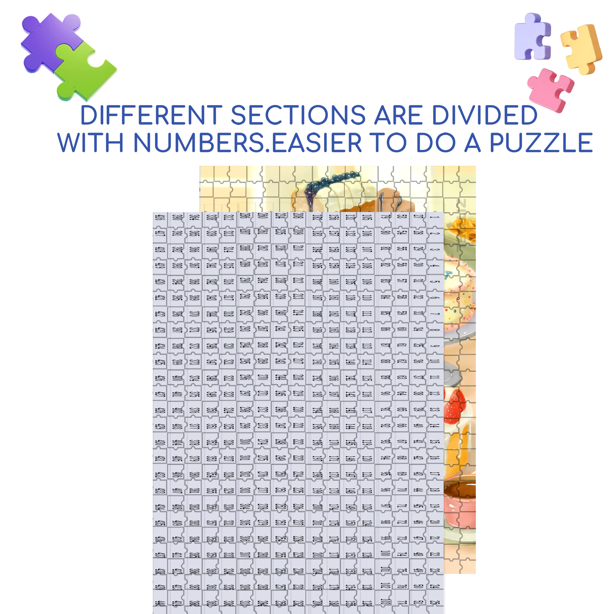 I Love Desserts 500pcs/1000pcs Jigsaw Puzzle, Scratch-Resistant, Interactive Family Game & Brain-Boosting DIY Decor, Perfect for Halloween, Christmas & New Year Gifts, Family Puzzle Game