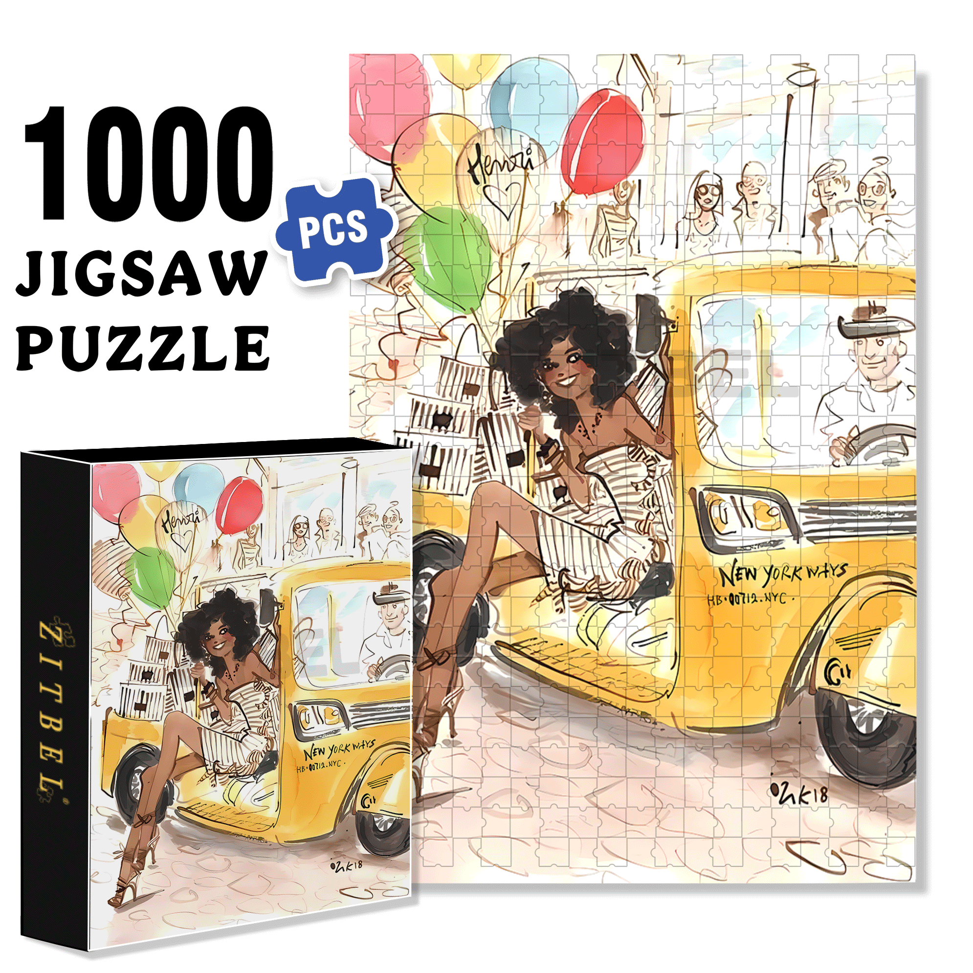N.Y Fashion 500pcs/1000pcs Jigsaw Puzzle, Scratch-Resistant, Interactive Family Game & Brain-Boosting DIY Decor, Perfect for Halloween, Christmas & New Year Gifts, Family Puzzle Game