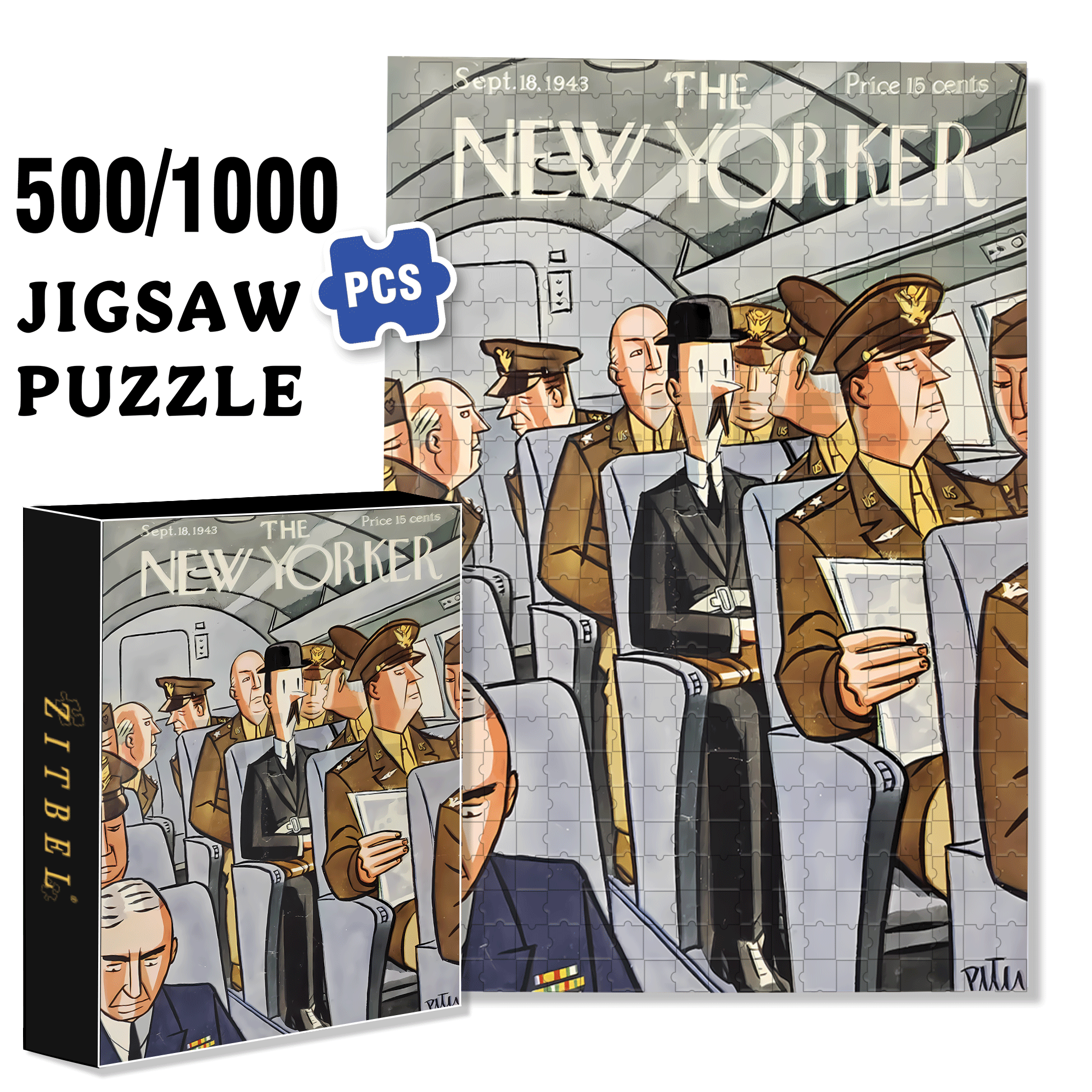 Officers 500pcs/1000pcs Jigsaw Puzzle, Scratch-Resistant, Interactive Family Game & Brain-Boosting DIY Decor, Perfect for Halloween, Christmas & New Year Gifts, Family Puzzle Game