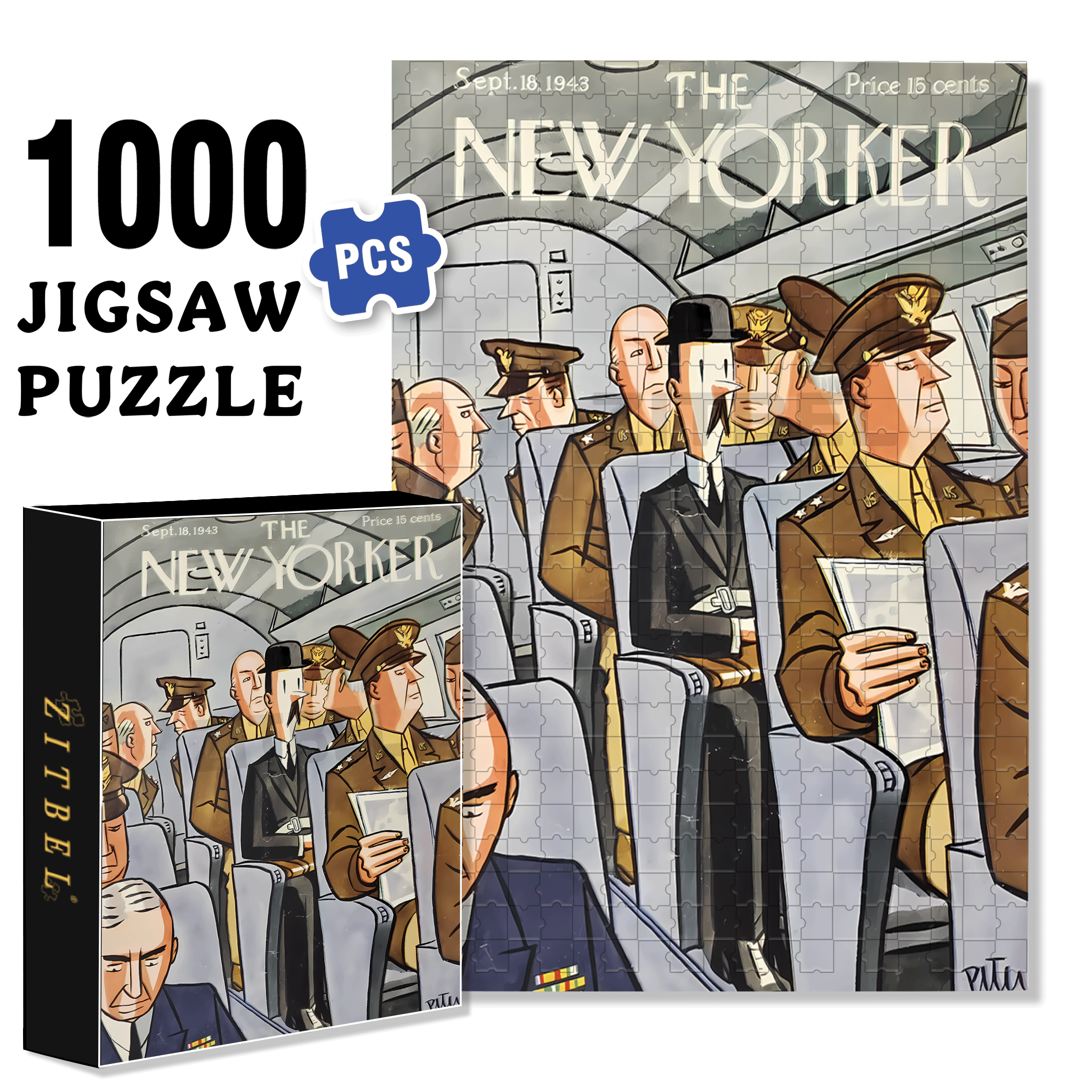 Officers 500pcs/1000pcs Jigsaw Puzzle, Scratch-Resistant, Interactive Family Game & Brain-Boosting DIY Decor, Perfect for Halloween, Christmas & New Year Gifts, Family Puzzle Game