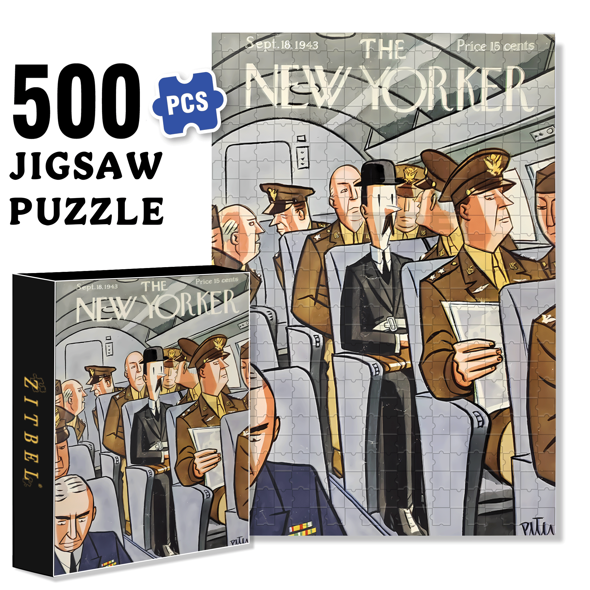 Officers 500pcs/1000pcs Jigsaw Puzzle, Scratch-Resistant, Interactive Family Game & Brain-Boosting DIY Decor, Perfect for Halloween, Christmas & New Year Gifts, Family Puzzle Game