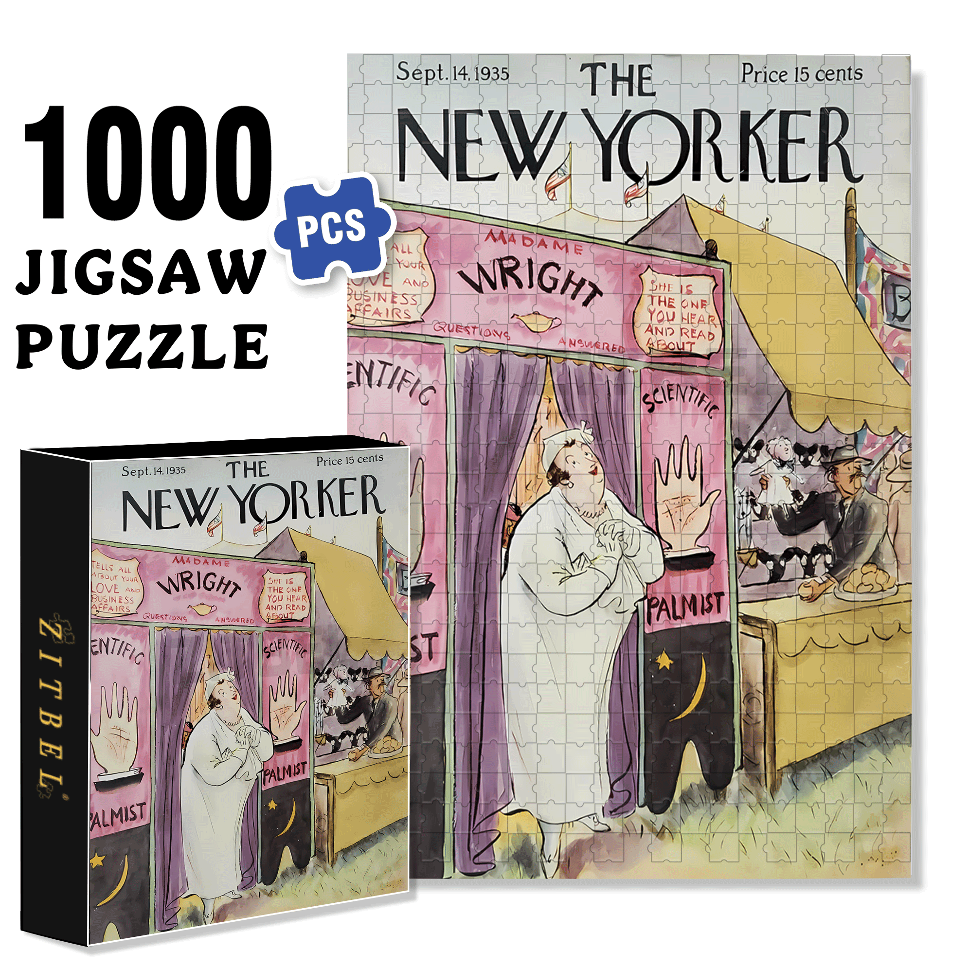 Palmist 500pcs/1000pcs Jigsaw Puzzle, Scratch-Resistant, Interactive Family Game & Brain-Boosting DIY Decor, Perfect for Halloween, Christmas & New Year Gifts, Family Puzzle Game