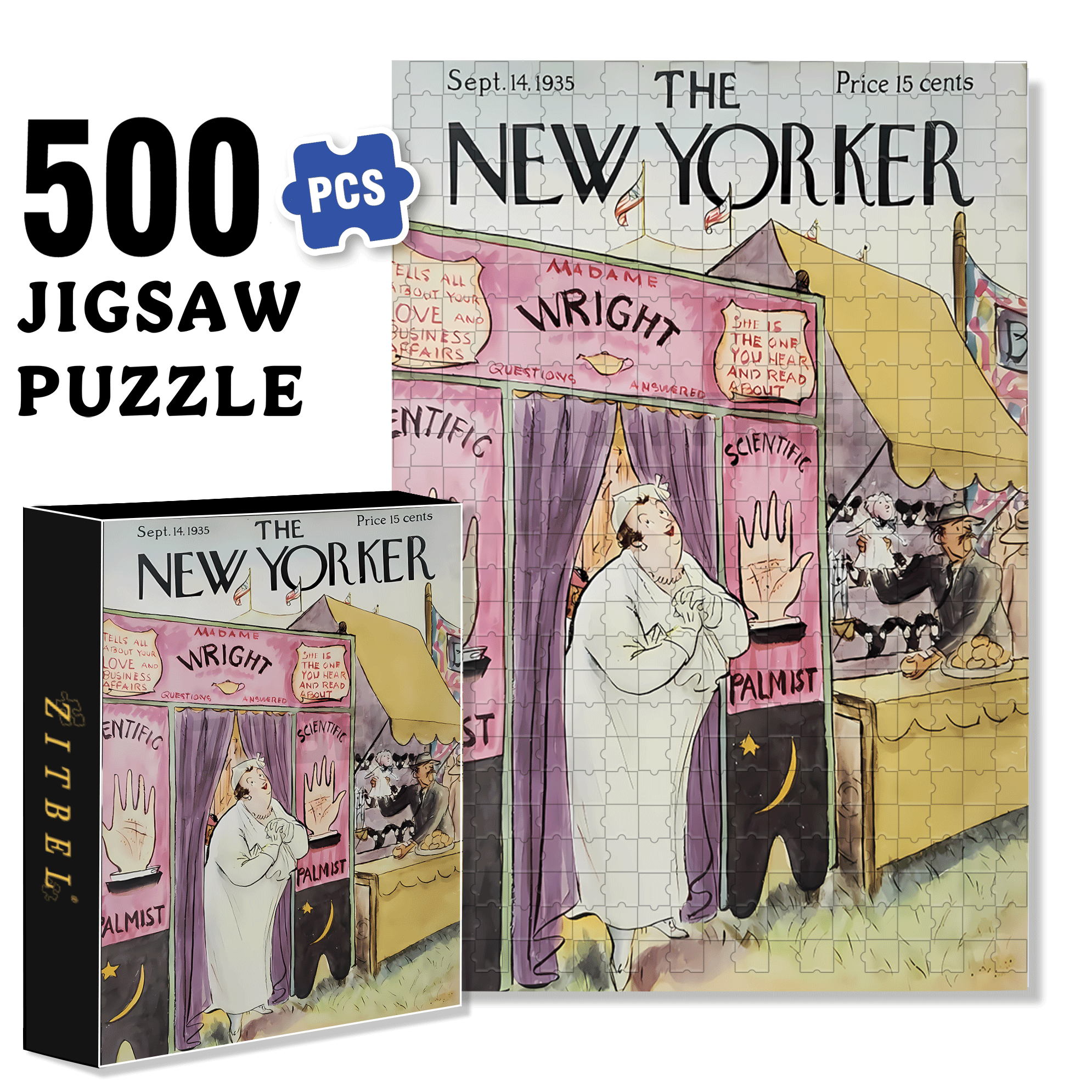 Palmist 500pcs/1000pcs Jigsaw Puzzle, Scratch-Resistant, Interactive Family Game & Brain-Boosting DIY Decor, Perfect for Halloween, Christmas & New Year Gifts, Family Puzzle Game