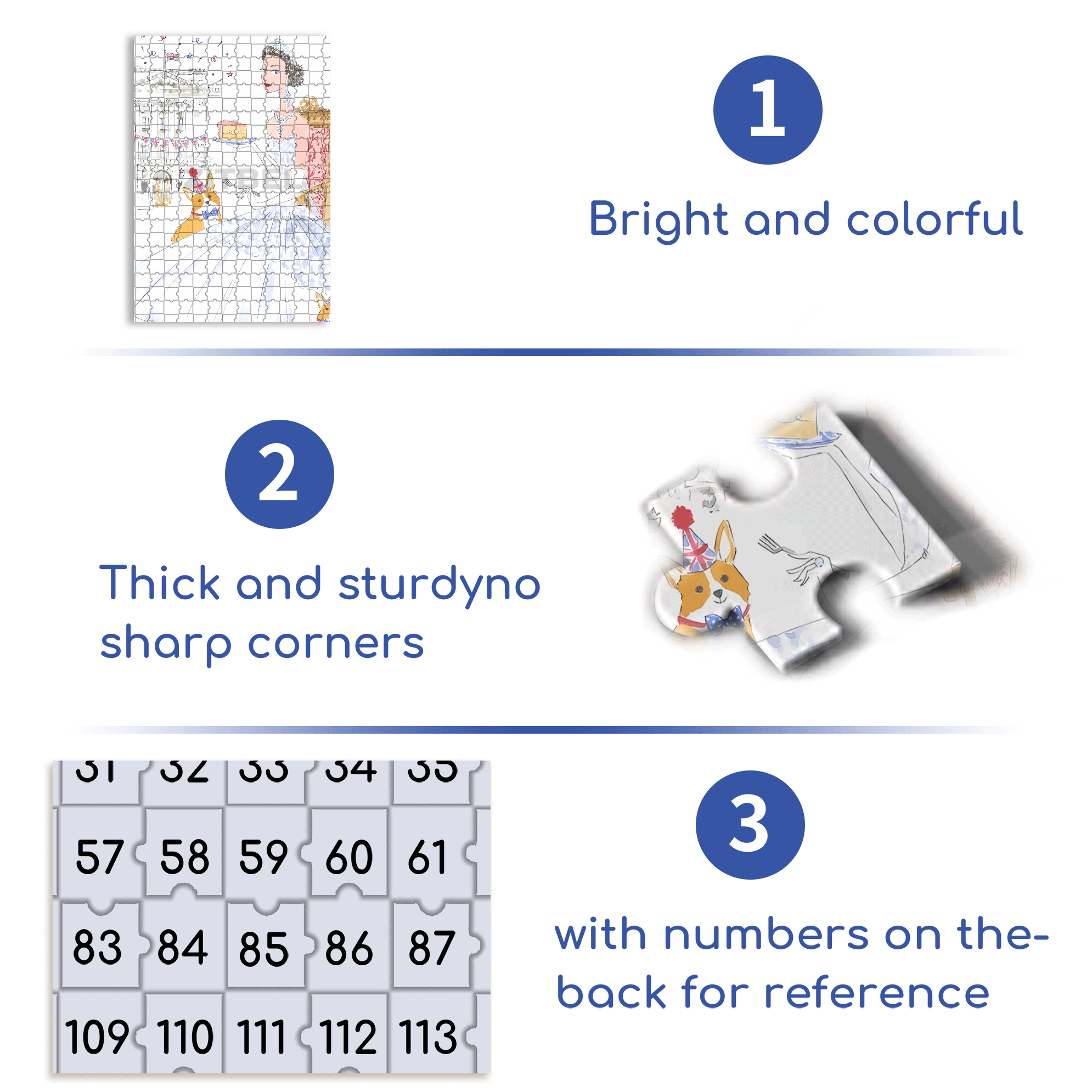 Queen and Corgi 500pcs/1000pcs Jigsaw Puzzle, Scratch-Resistant, Interactive Family Game & Brain-Boosting DIY Decor, Perfect for Halloween, Christmas & New Year Gifts, Family Puzzle Game