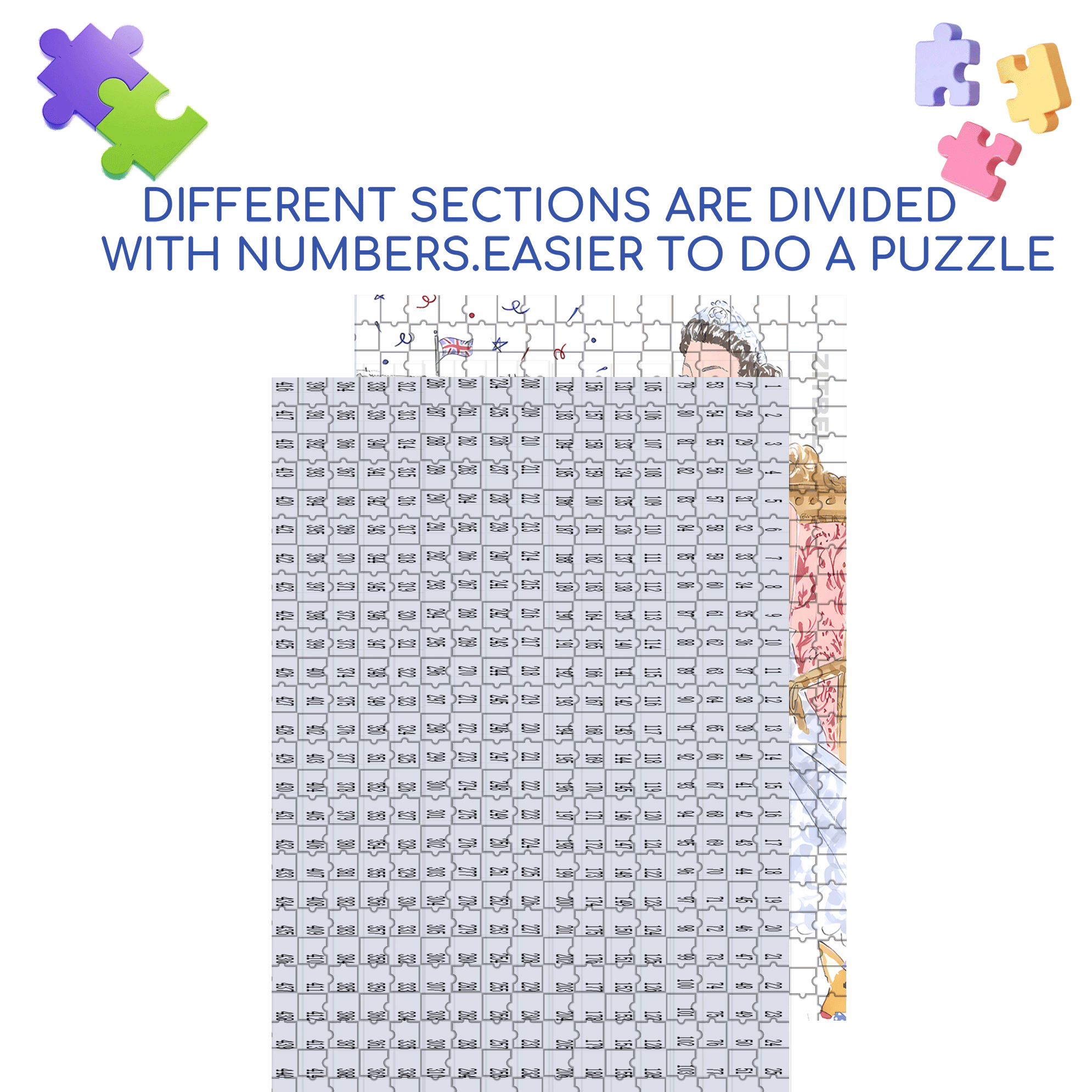Queen and Corgi 500pcs/1000pcs Jigsaw Puzzle, Scratch-Resistant, Interactive Family Game & Brain-Boosting DIY Decor, Perfect for Halloween, Christmas & New Year Gifts, Family Puzzle Game