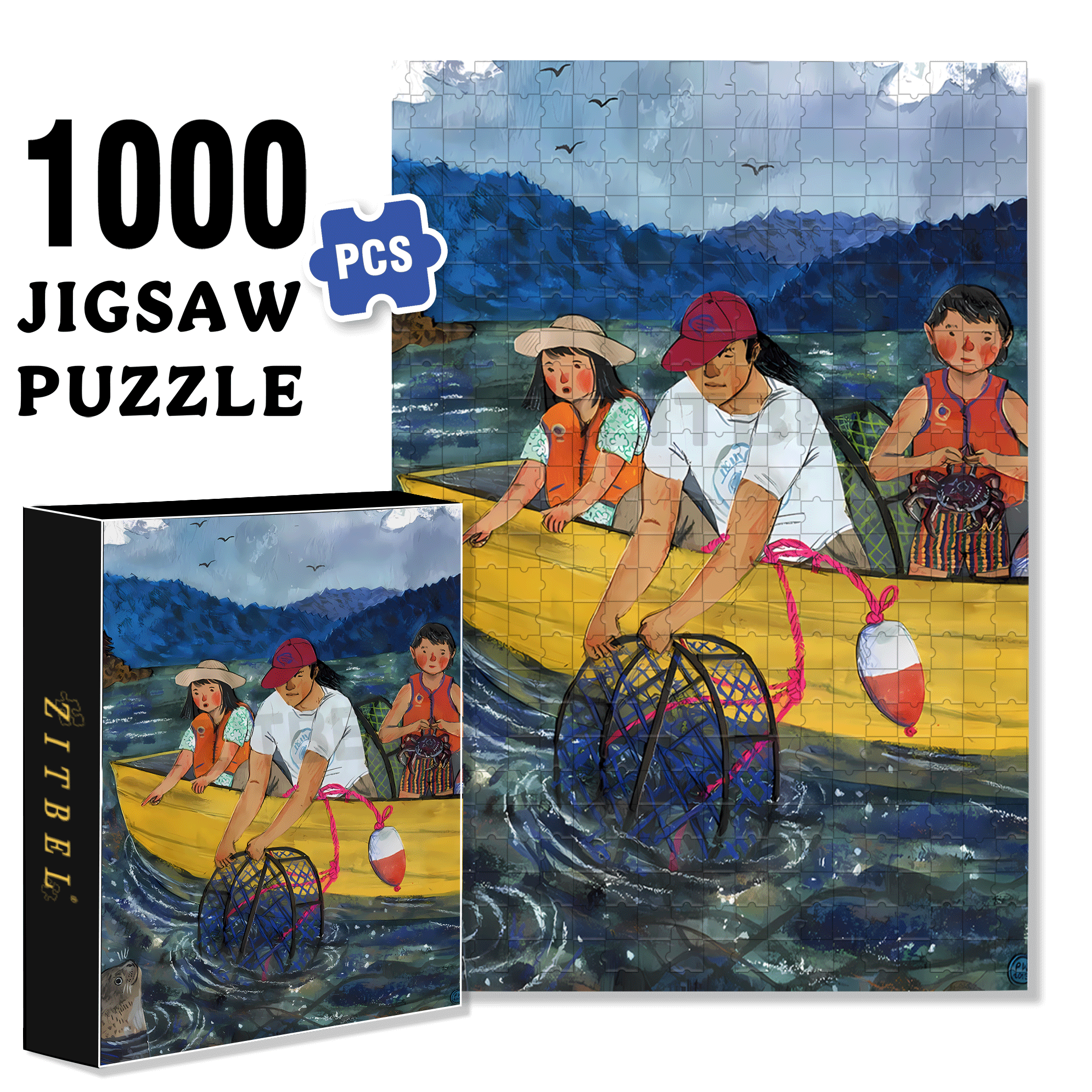 Set A Trap 500pcs/1000pcs Jigsaw Puzzle, Scratch-Resistant, Interactive Family Game & Brain-Boosting DIY Decor, Perfect for Halloween, Christmas & New Year Gifts, Family Puzzle Game