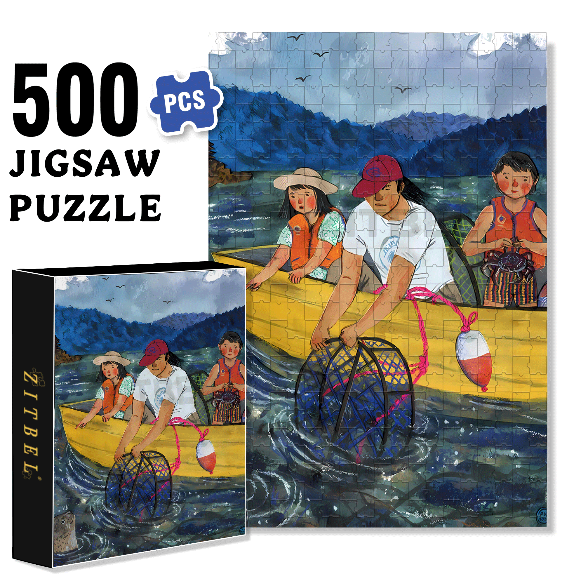 Set A Trap 500pcs/1000pcs Jigsaw Puzzle, Scratch-Resistant, Interactive Family Game & Brain-Boosting DIY Decor, Perfect for Halloween, Christmas & New Year Gifts, Family Puzzle Game