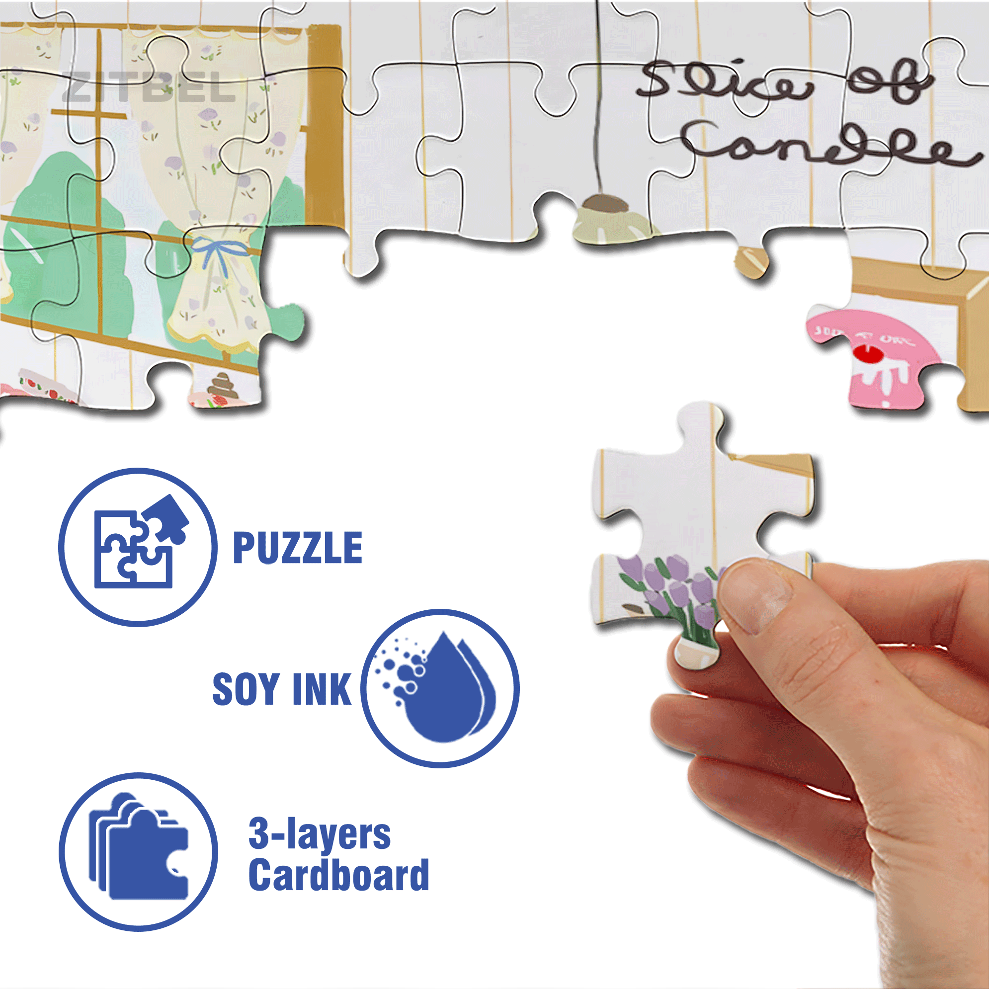 Slice of Candle 500pcs/1000pcs Jigsaw Puzzle, Scratch-Resistant, Interactive Family Game & Brain-Boosting DIY Decor, Perfect for Halloween, Christmas & New Year Gifts, Family Puzzle Game