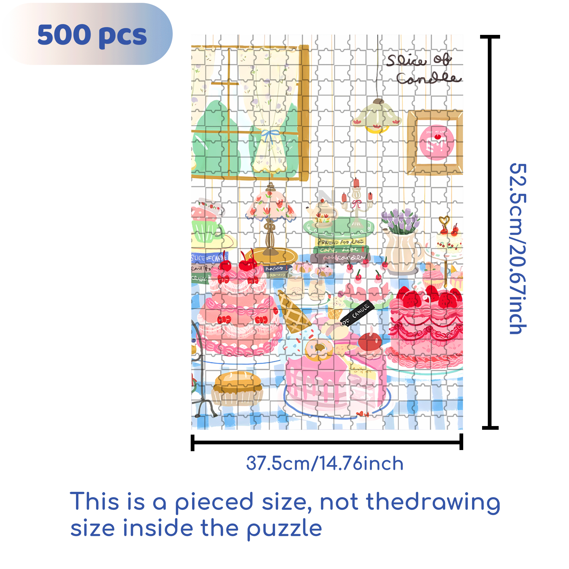 Slice of Candle 500pcs/1000pcs Jigsaw Puzzle, Scratch-Resistant, Interactive Family Game & Brain-Boosting DIY Decor, Perfect for Halloween, Christmas & New Year Gifts, Family Puzzle Game