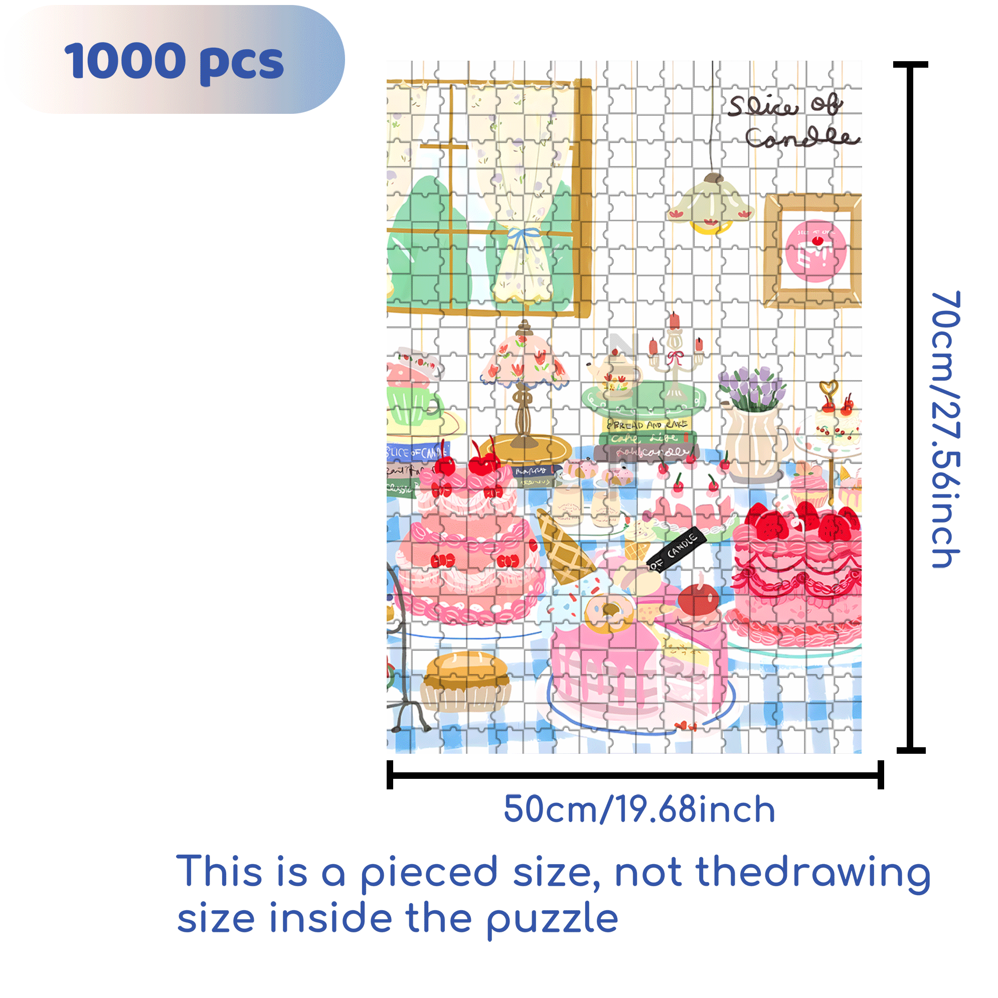 Slice of Candle 500pcs/1000pcs Jigsaw Puzzle, Scratch-Resistant, Interactive Family Game & Brain-Boosting DIY Decor, Perfect for Halloween, Christmas & New Year Gifts, Family Puzzle Game