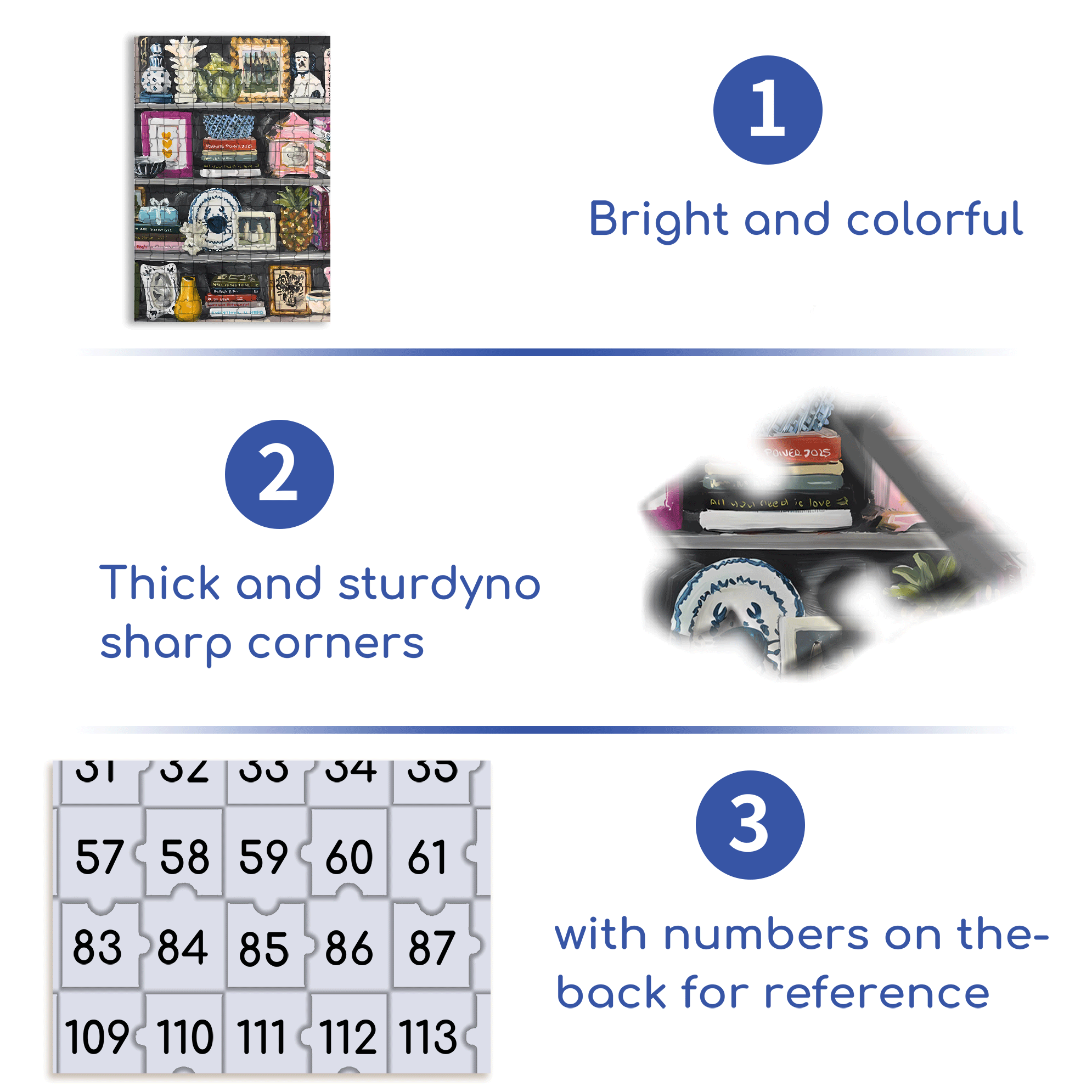 Small Items On The Bookshelf 500pcs/1000pcs Jigsaw Puzzle, Scratch-Resistant, Interactive Family Game & Brain-Boosting DIY Decor, Perfect for Halloween, Christmas & New Year Gifts, Family Puzzle Game