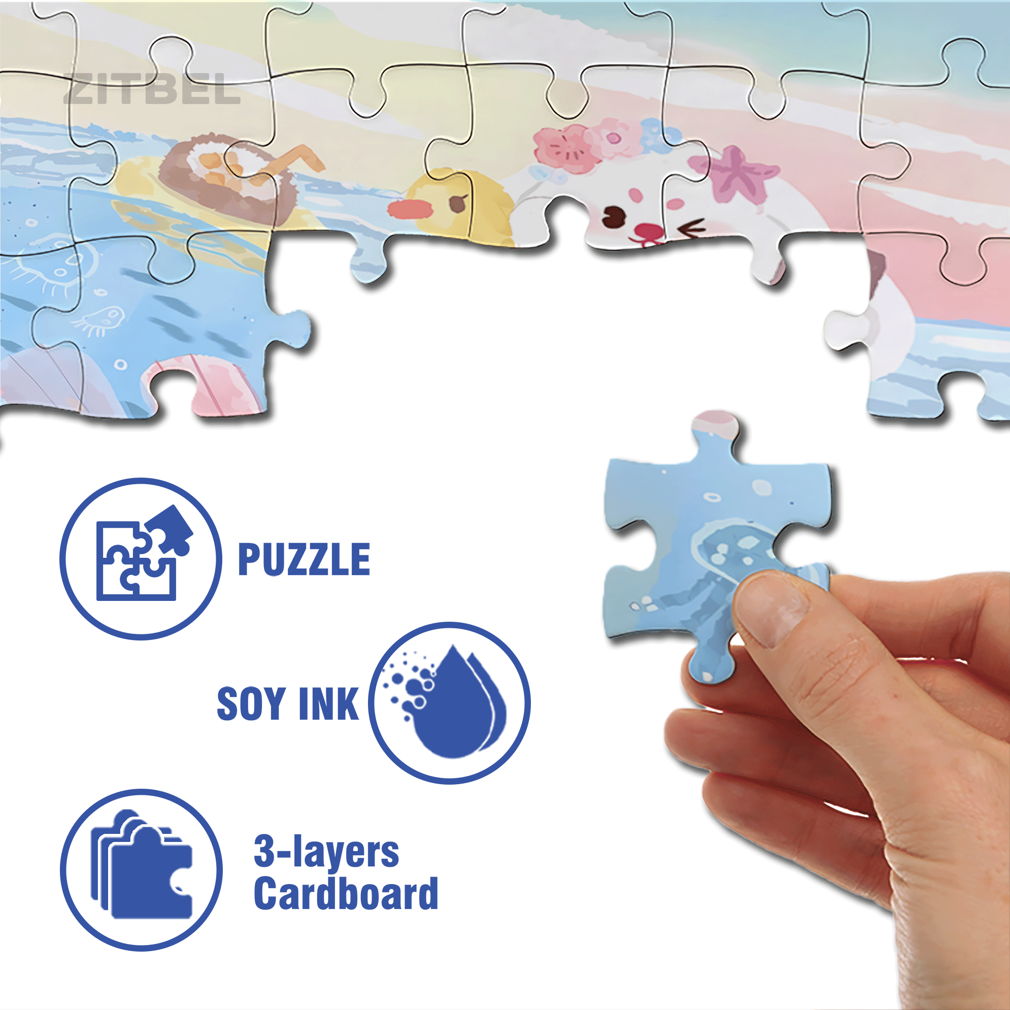 Snorkeling Day 500pcs/1000pcs Jigsaw Puzzle, Scratch-Resistant, Interactive Family Game & Brain-Boosting DIY Decor, Perfect for Halloween, Christmas & New Year Gifts, Family Puzzle Game
