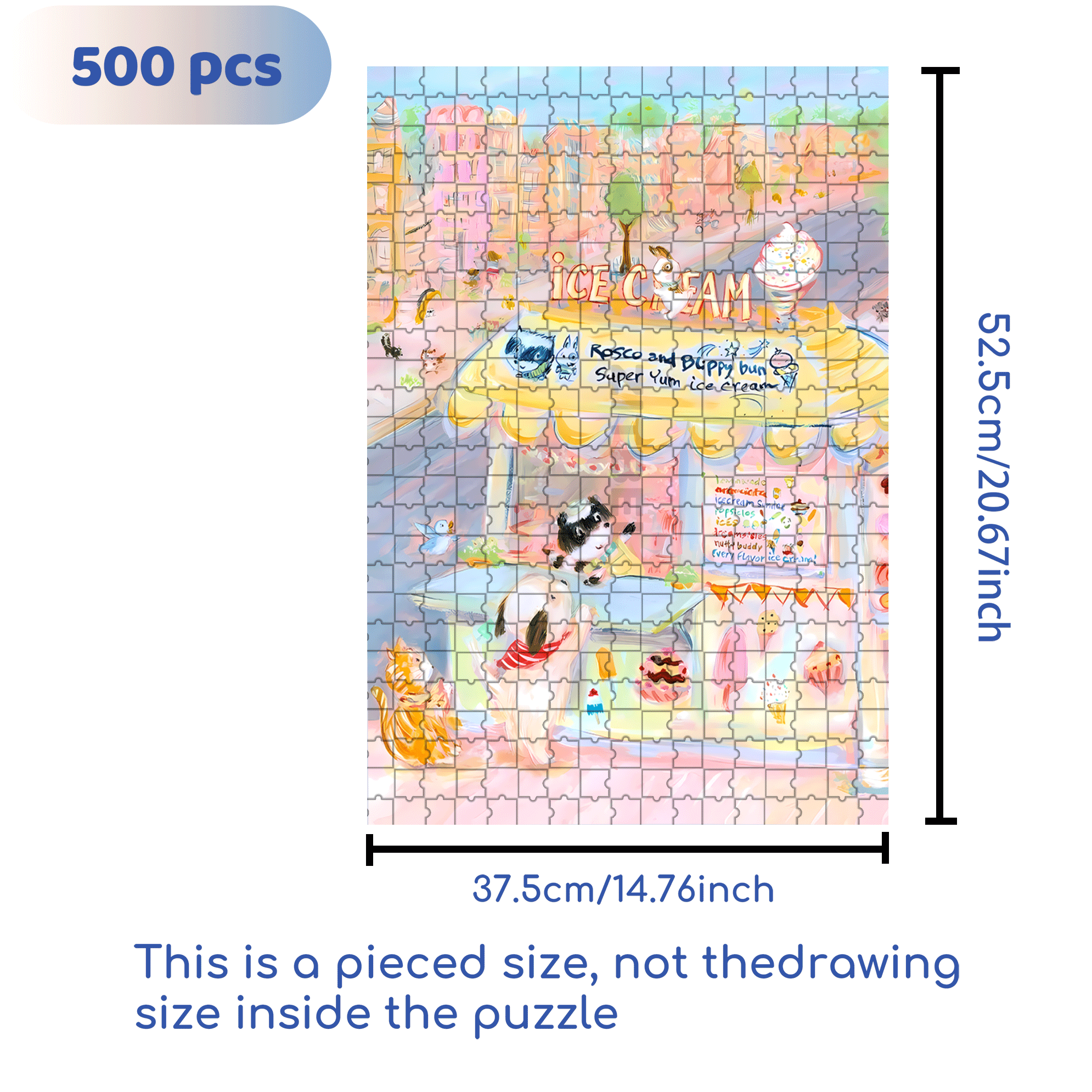 Super Yum 500pcs/1000pcs Jigsaw Puzzle, Scratch-Resistant, Interactive Family Game & Brain-Boosting DIY Decor, Perfect for Halloween, Christmas & New Year Gifts, Family Puzzle Game