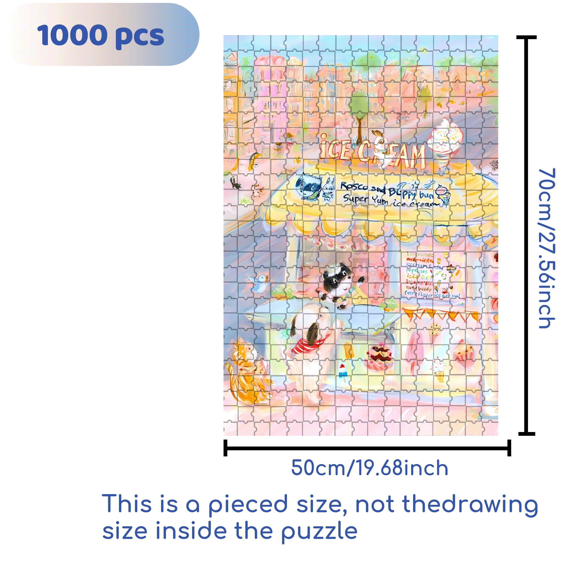 Super Yum 500pcs/1000pcs Jigsaw Puzzle, Scratch-Resistant, Interactive Family Game & Brain-Boosting DIY Decor, Perfect for Halloween, Christmas & New Year Gifts, Family Puzzle Game