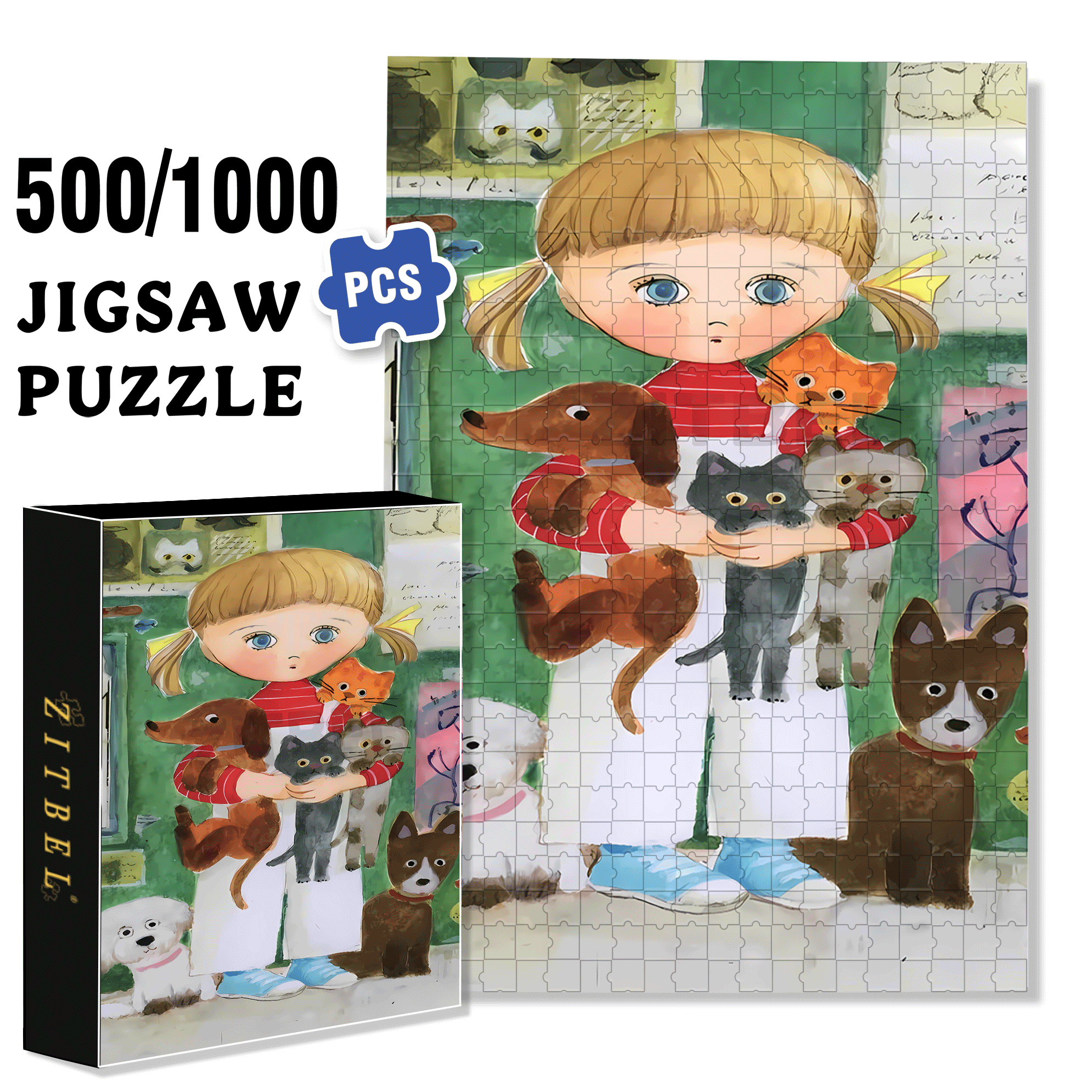 Together 500pcs/1000pcs Jigsaw Puzzle, Scratch-Resistant, Interactive Family Game & Brain-Boosting DIY Decor, Perfect for Halloween, Christmas & New Year Gifts, Family Puzzle Game