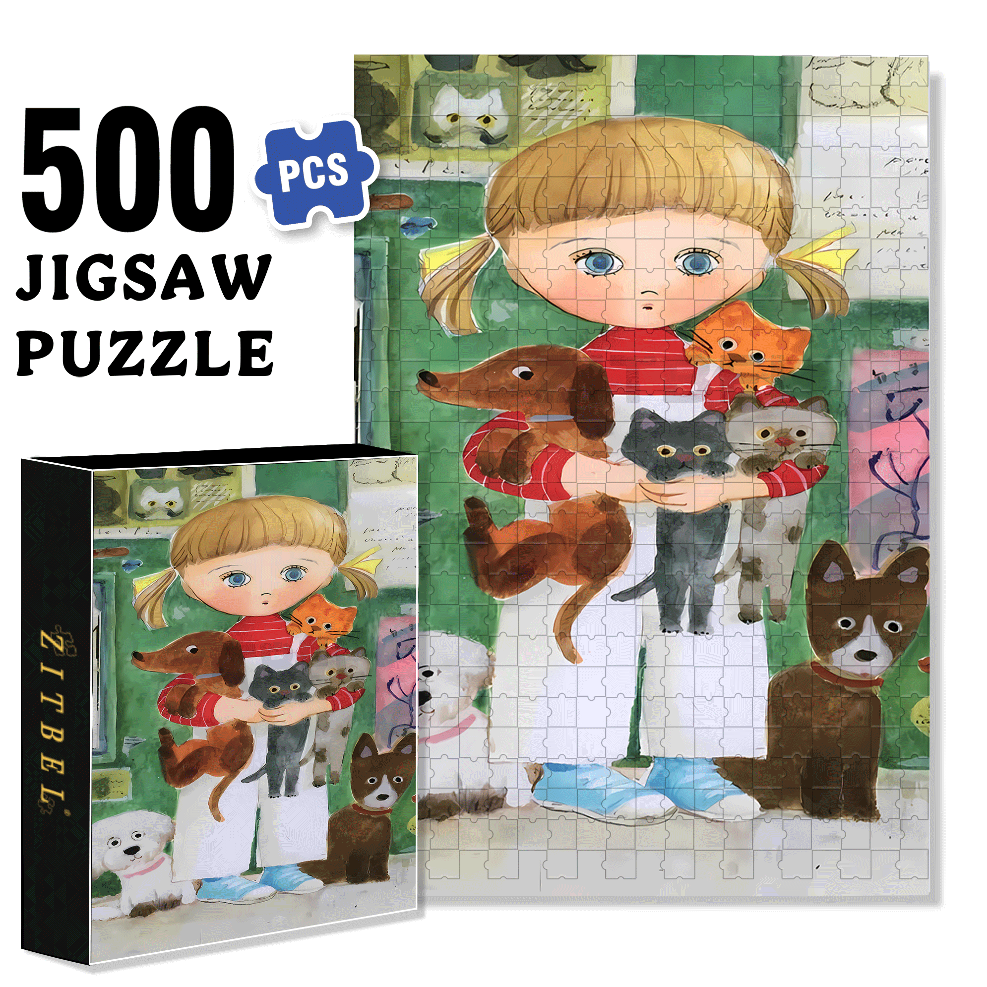 Together 500pcs/1000pcs Jigsaw Puzzle, Scratch-Resistant, Interactive Family Game & Brain-Boosting DIY Decor, Perfect for Halloween, Christmas & New Year Gifts, Family Puzzle Game
