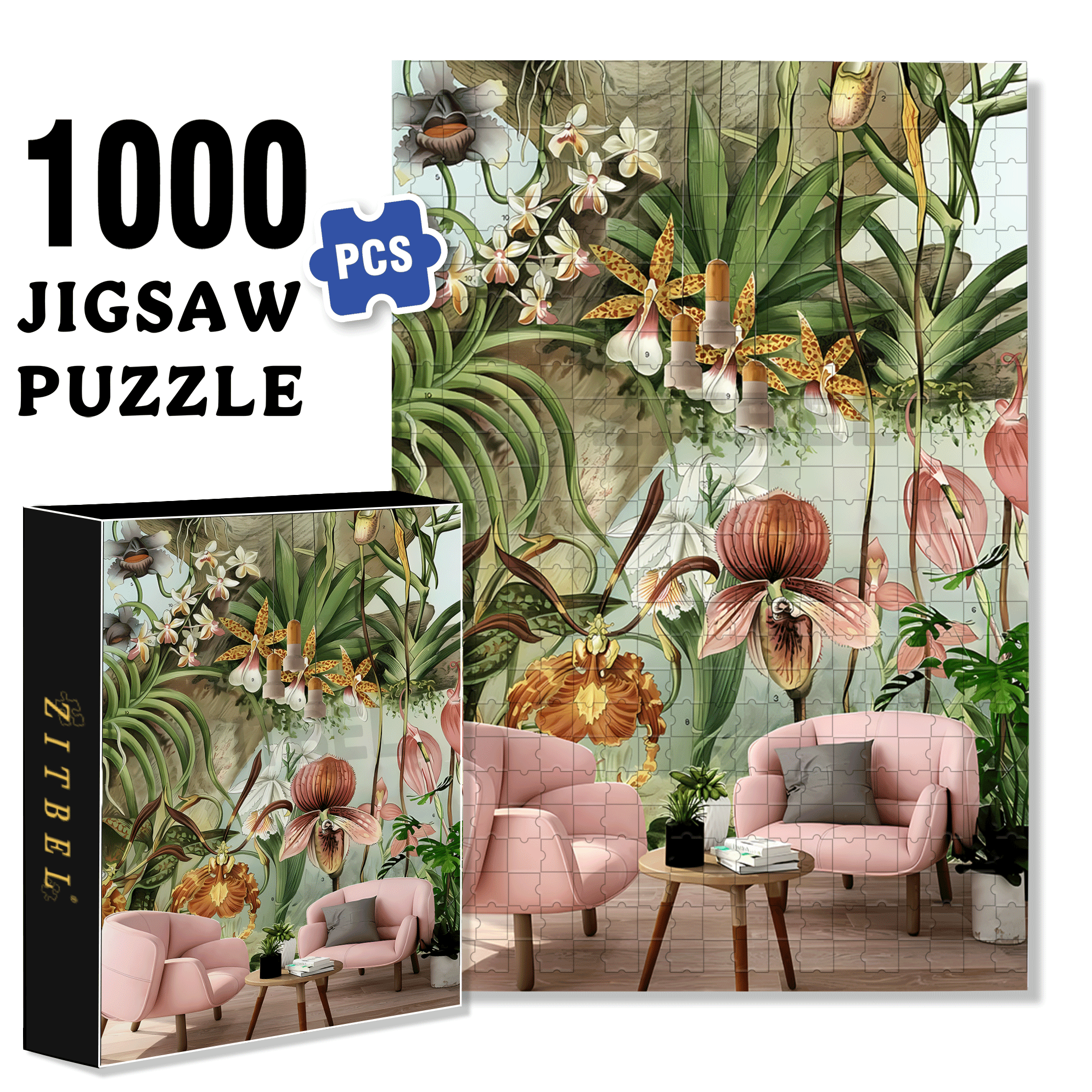Tropical Surprise 500pcs/1000pcs Jigsaw Puzzle, Scratch-Resistant, Interactive Family Game & Brain-Boosting DIY Decor, Perfect for Halloween, Christmas & New Year Gifts, Family Puzzle Game