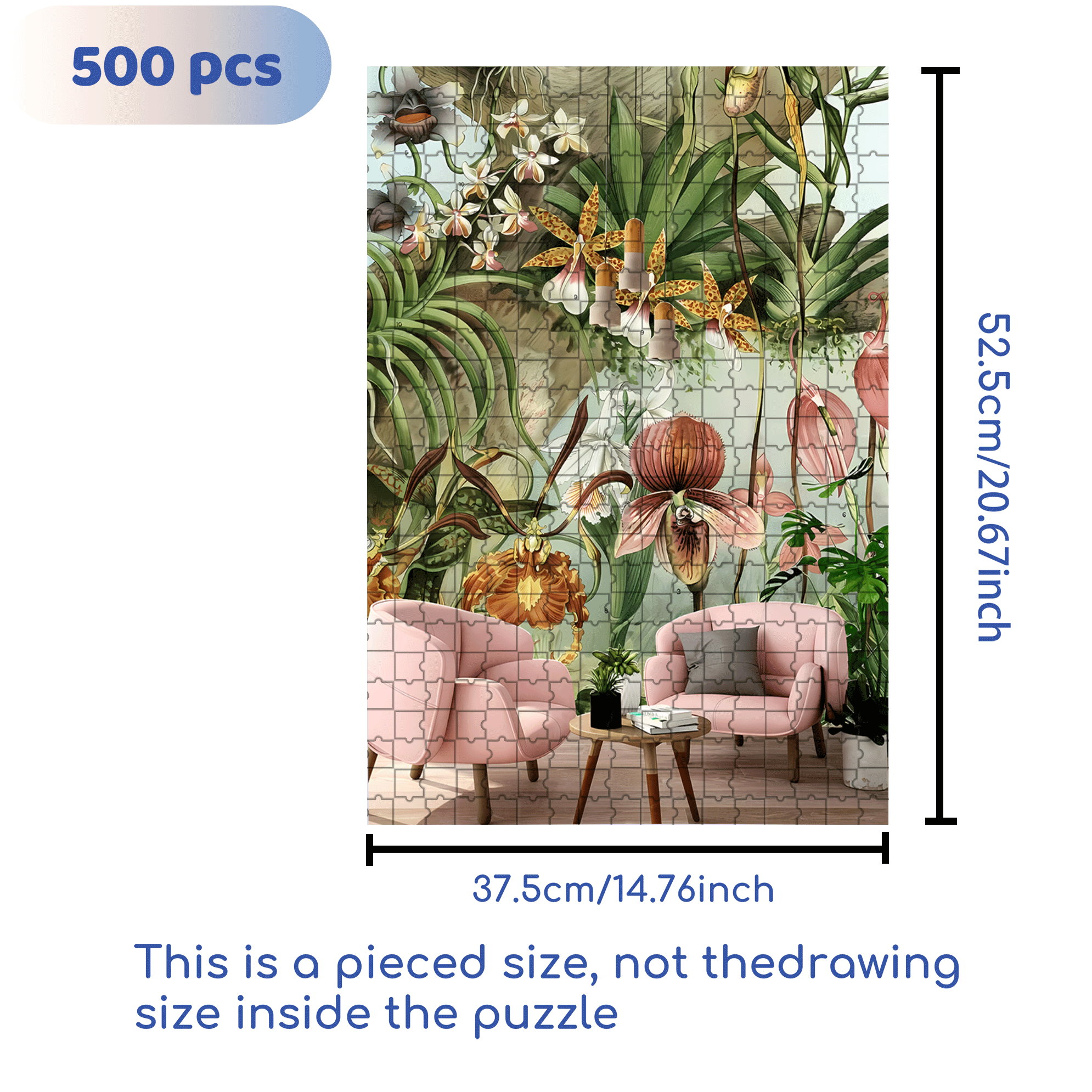 Tropical Surprise 500pcs/1000pcs Jigsaw Puzzle, Scratch-Resistant, Interactive Family Game & Brain-Boosting DIY Decor, Perfect for Halloween, Christmas & New Year Gifts, Family Puzzle Game