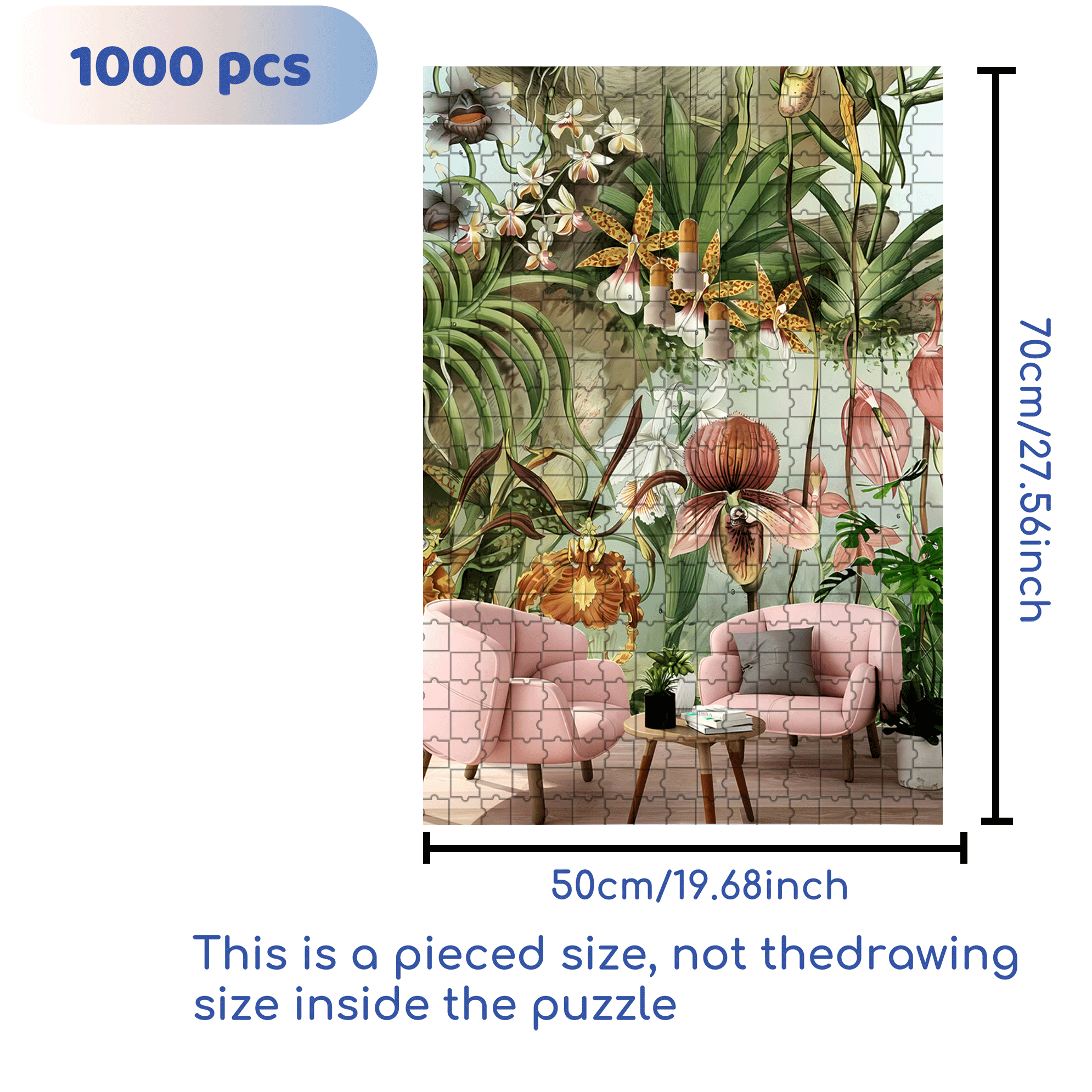 Tropical Surprise 500pcs/1000pcs Jigsaw Puzzle, Scratch-Resistant, Interactive Family Game & Brain-Boosting DIY Decor, Perfect for Halloween, Christmas & New Year Gifts, Family Puzzle Game