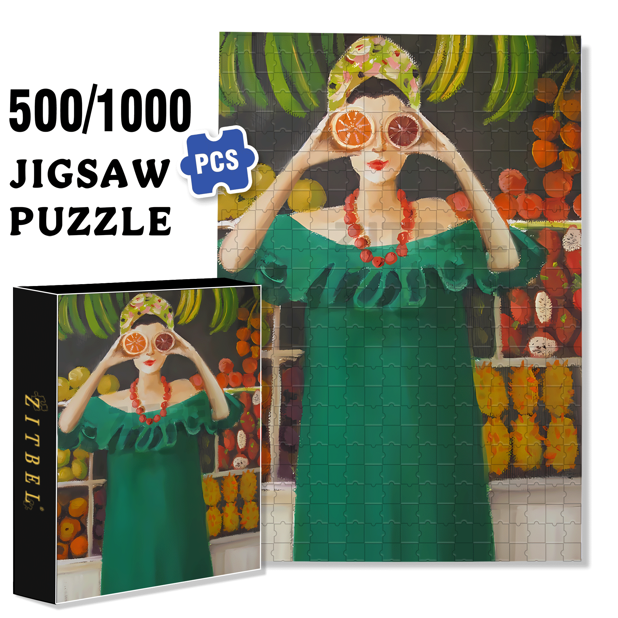 Twelve Days At The Penny Fontaine Hotel 500pcs/1000pcs Jigsaw Puzzle, Scratch-Resistant, Interactive Family Game & Brain-Boosting DIY Decor, Perfect for Halloween, Christmas & New Year Gifts, Family Puzzle Game