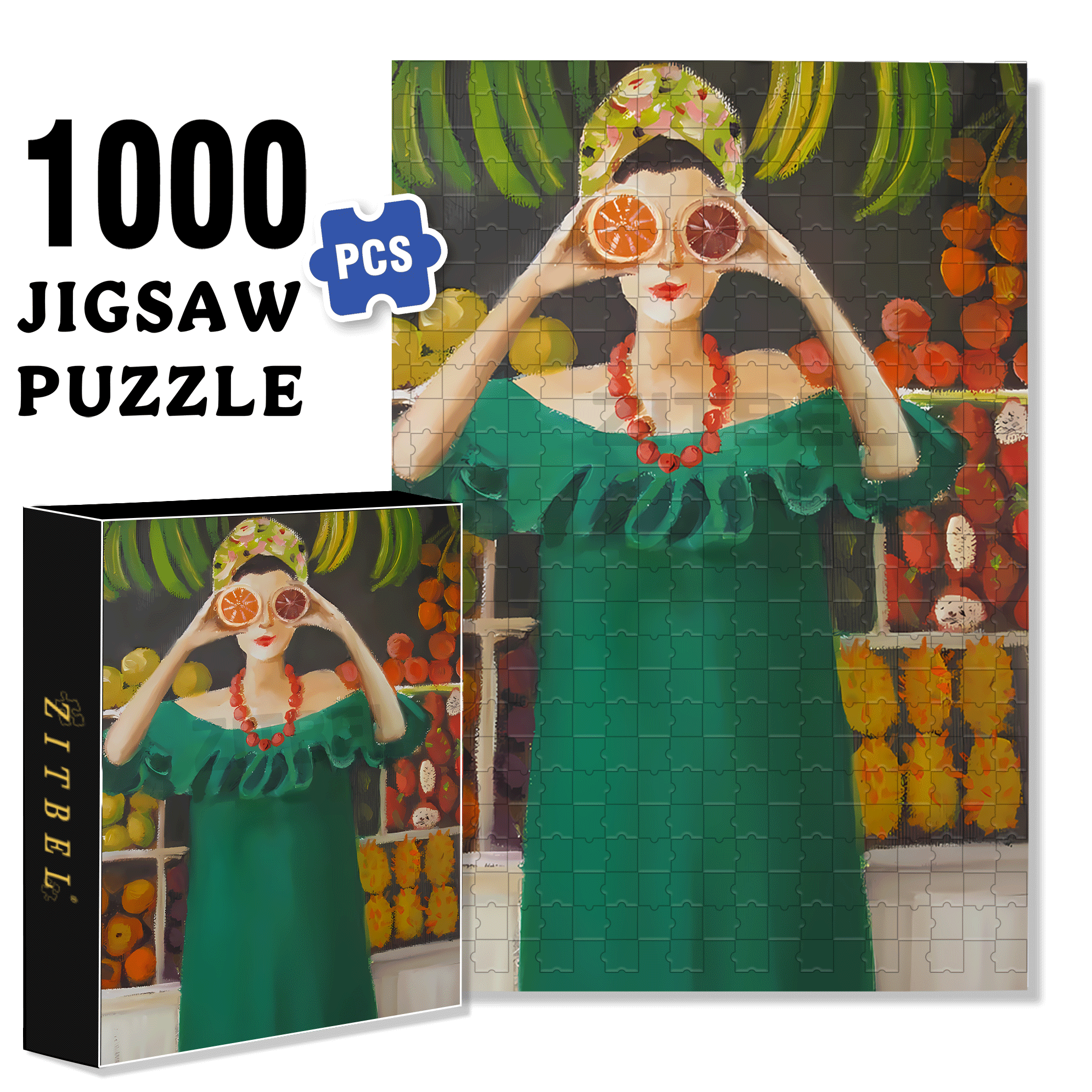 Twelve Days At The Penny Fontaine Hotel 500pcs/1000pcs Jigsaw Puzzle, Scratch-Resistant, Interactive Family Game & Brain-Boosting DIY Decor, Perfect for Halloween, Christmas & New Year Gifts, Family Puzzle Game