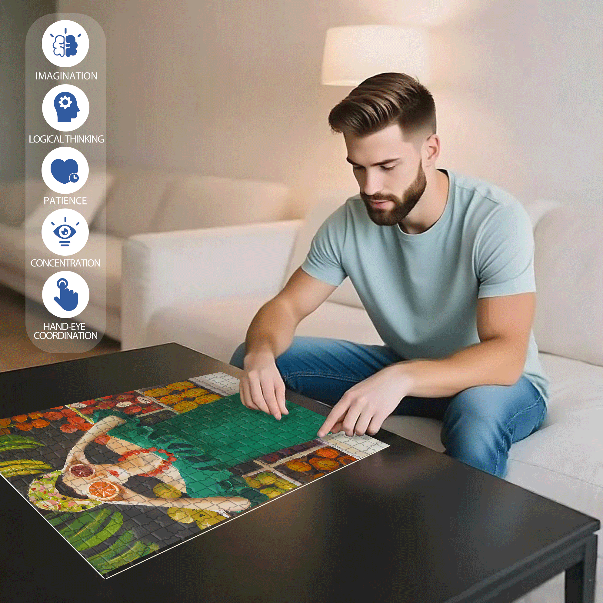 Twelve Days At The Penny Fontaine Hotel 500pcs/1000pcs Jigsaw Puzzle, Scratch-Resistant, Interactive Family Game & Brain-Boosting DIY Decor, Perfect for Halloween, Christmas & New Year Gifts, Family Puzzle Game