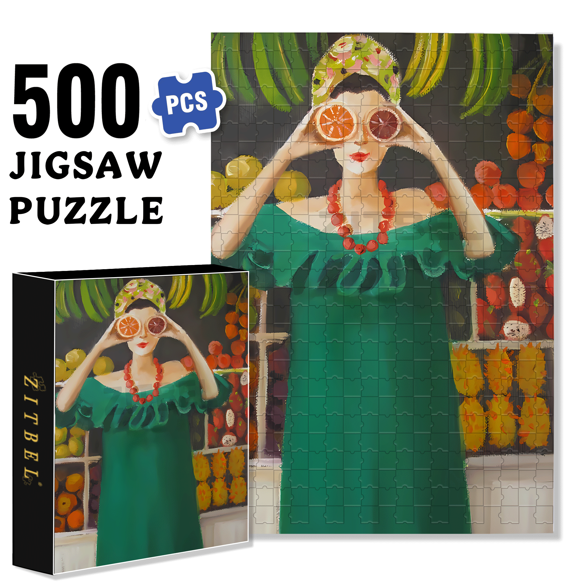 Twelve Days At The Penny Fontaine Hotel 500pcs/1000pcs Jigsaw Puzzle, Scratch-Resistant, Interactive Family Game & Brain-Boosting DIY Decor, Perfect for Halloween, Christmas & New Year Gifts, Family Puzzle Game