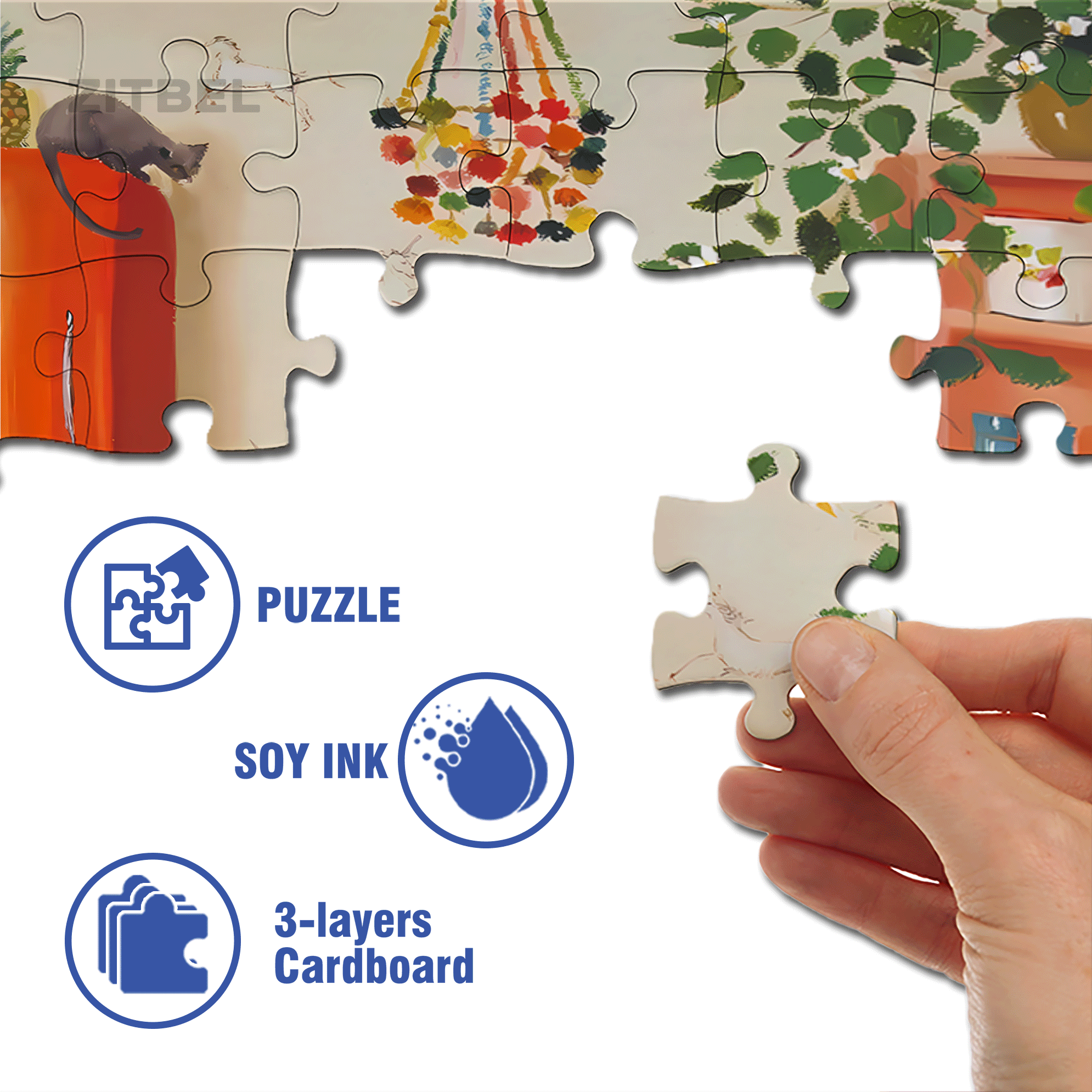 Unicorns 500pcs/1000pcs Jigsaw Puzzle, Scratch-Resistant, Interactive Family Game & Brain-Boosting DIY Decor, Perfect for Halloween, Christmas & New Year Gifts, Family Puzzle Game