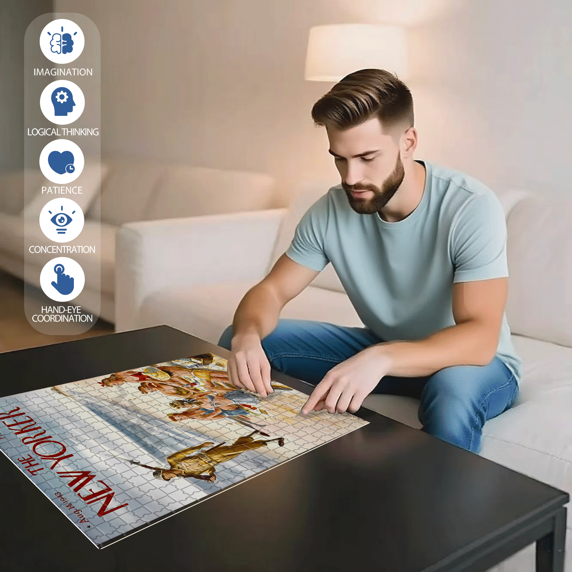 Very Rare 500pcs/1000pcs Jigsaw Puzzle, Scratch-Resistant, Interactive Family Game & Brain-Boosting DIY Decor, Perfect for Halloween, Christmas & New Year Gifts, Family Puzzle Game