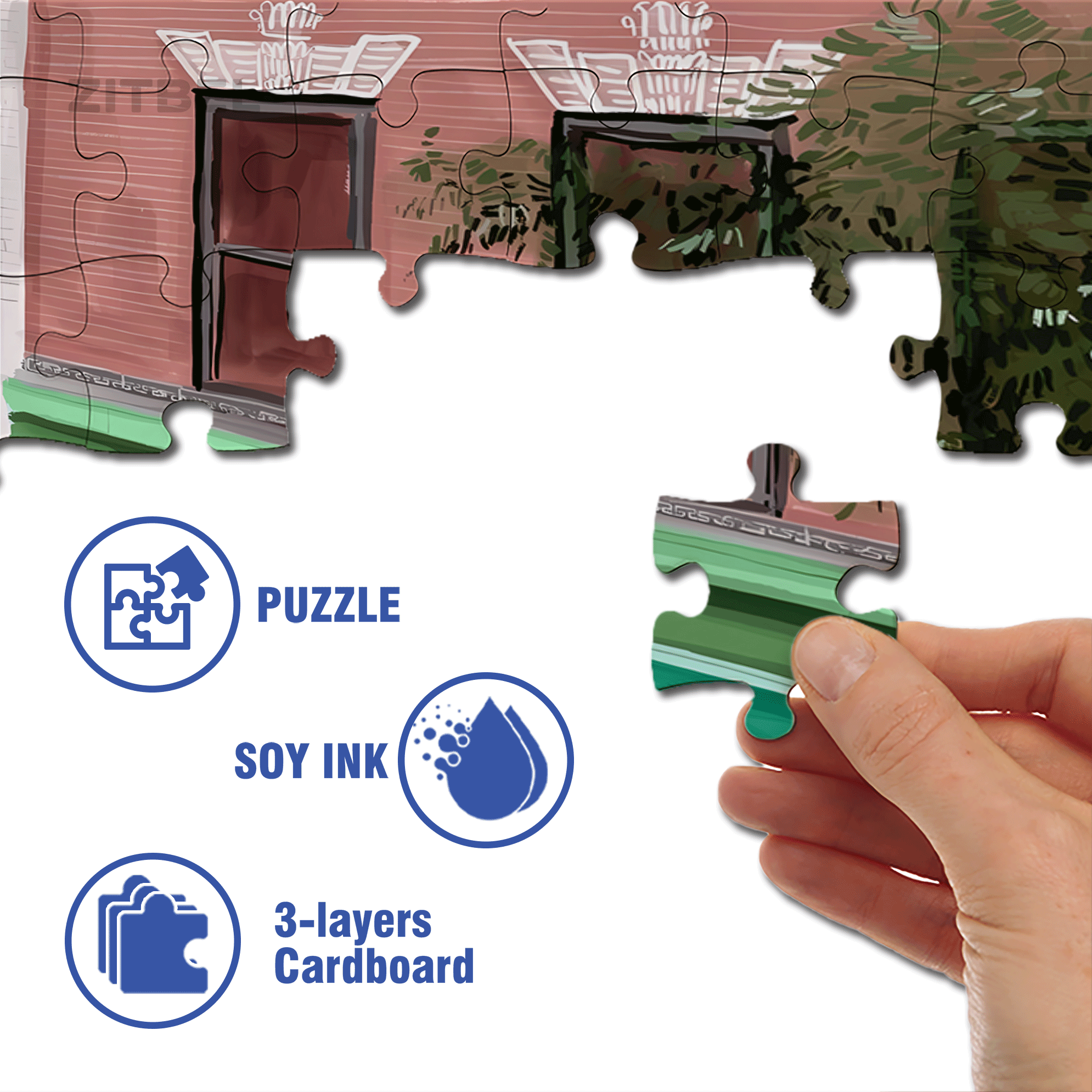 Vesuvio Bakery 500pcs/1000pcs Jigsaw Puzzle, Scratch-Resistant, Interactive Family Game & Brain-Boosting DIY Decor, Perfect for Halloween, Christmas & New Year Gifts, Family Puzzle Game