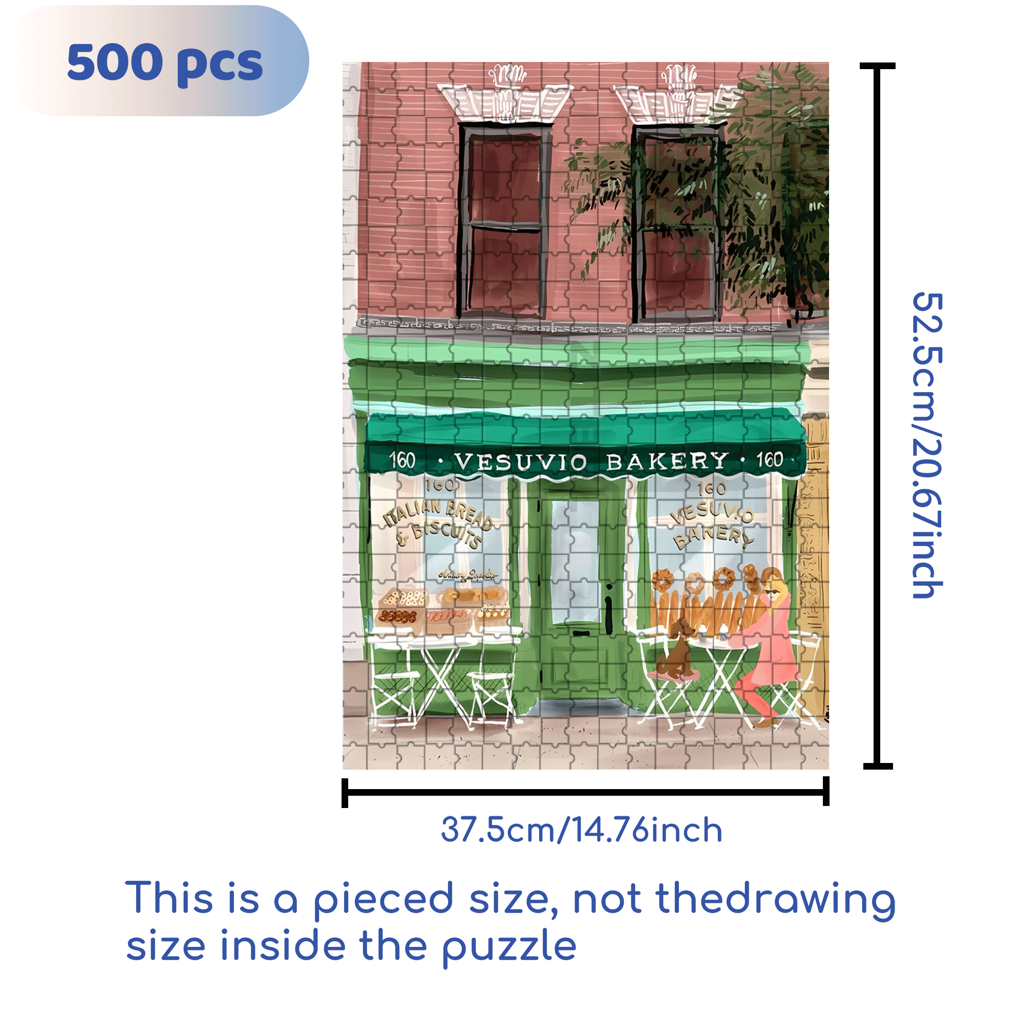 Vesuvio Bakery 500pcs/1000pcs Jigsaw Puzzle, Scratch-Resistant, Interactive Family Game & Brain-Boosting DIY Decor, Perfect for Halloween, Christmas & New Year Gifts, Family Puzzle Game