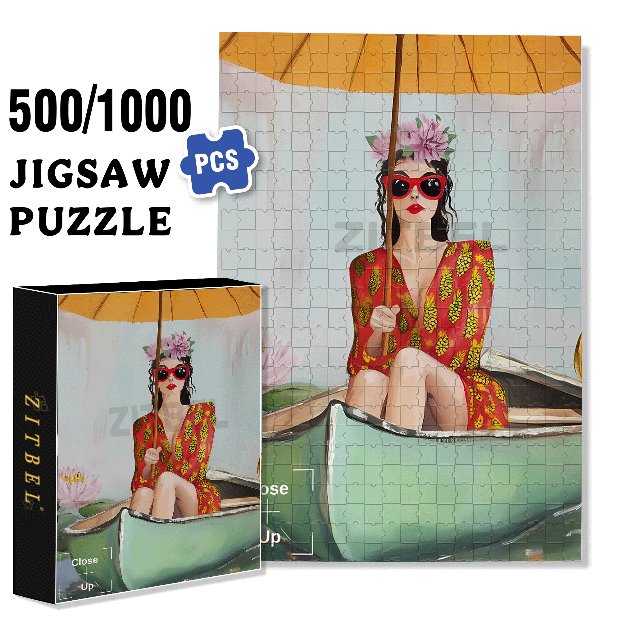 Waterbirds Elegant Bird  500pcs/1000pcs Jigsaw Puzzle, Scratch-Resistant, Interactive Family Game & Brain-Boosting DIY Decor, Perfect for Halloween, Christmas & New Year Gifts, Family Puzzle Game