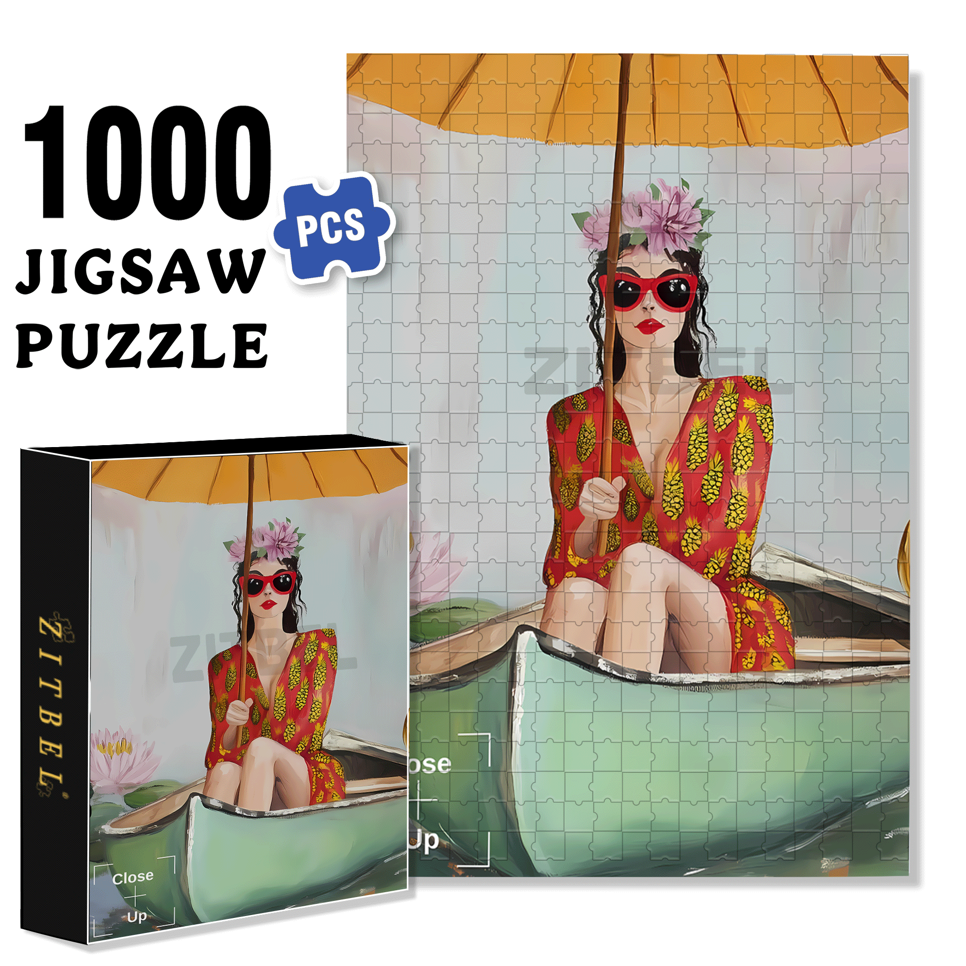 Waterbirds Elegant Bird  500pcs/1000pcs Jigsaw Puzzle, Scratch-Resistant, Interactive Family Game & Brain-Boosting DIY Decor, Perfect for Halloween, Christmas & New Year Gifts, Family Puzzle Game