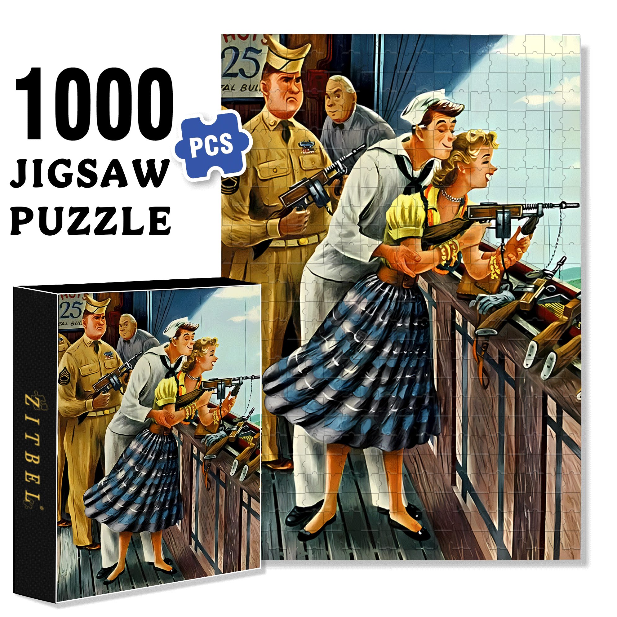 Win A Prize 500pcs/1000pcs Jigsaw Puzzle, Scratch-Resistant, Interactive Family Game & Brain-Boosting DIY Decor, Perfect for Halloween, Christmas & New Year Gifts, Family Puzzle Game