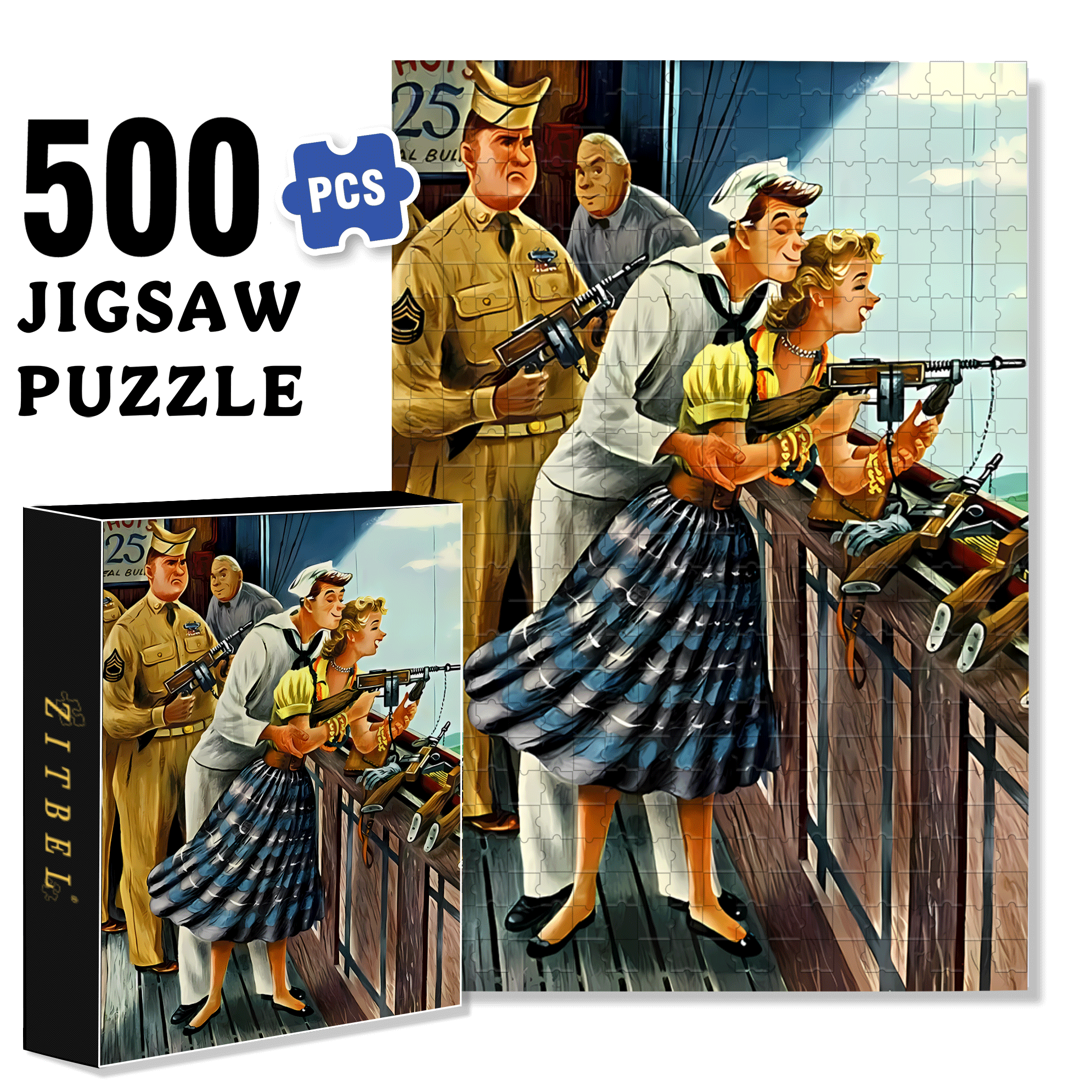 Win A Prize 500pcs/1000pcs Jigsaw Puzzle, Scratch-Resistant, Interactive Family Game & Brain-Boosting DIY Decor, Perfect for Halloween, Christmas & New Year Gifts, Family Puzzle Game