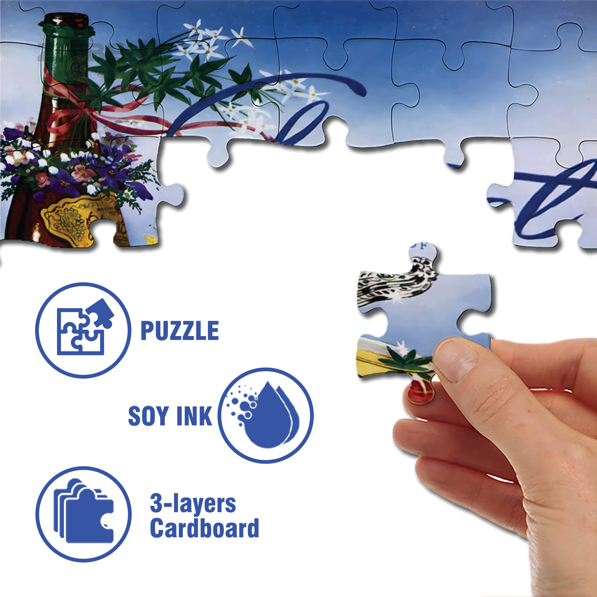 Wine Punch 500pcs/1000pcs Jigsaw Puzzle, Scratch-Resistant, Interactive Family Game & Brain-Boosting DIY Decor, Perfect for Halloween, Christmas & New Year Gifts, Family Puzzle Game
