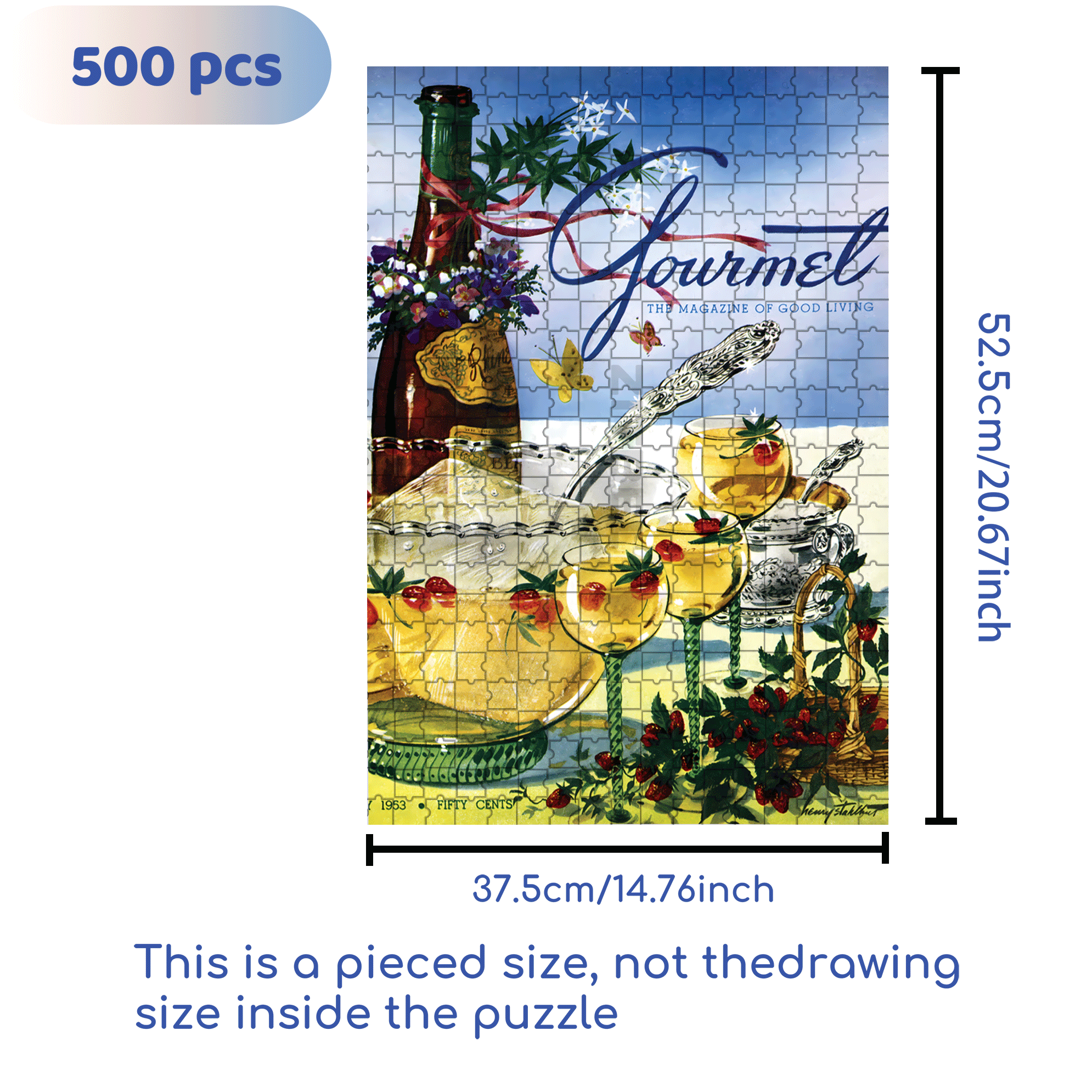 Wine Punch 500pcs/1000pcs Jigsaw Puzzle, Scratch-Resistant, Interactive Family Game & Brain-Boosting DIY Decor, Perfect for Halloween, Christmas & New Year Gifts, Family Puzzle Game