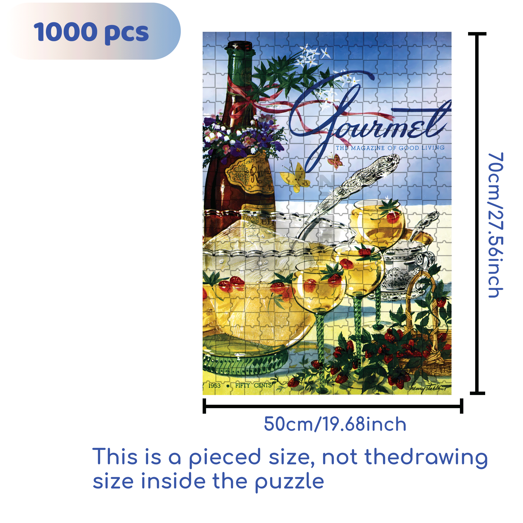Wine Punch 500pcs/1000pcs Jigsaw Puzzle, Scratch-Resistant, Interactive Family Game & Brain-Boosting DIY Decor, Perfect for Halloween, Christmas & New Year Gifts, Family Puzzle Game