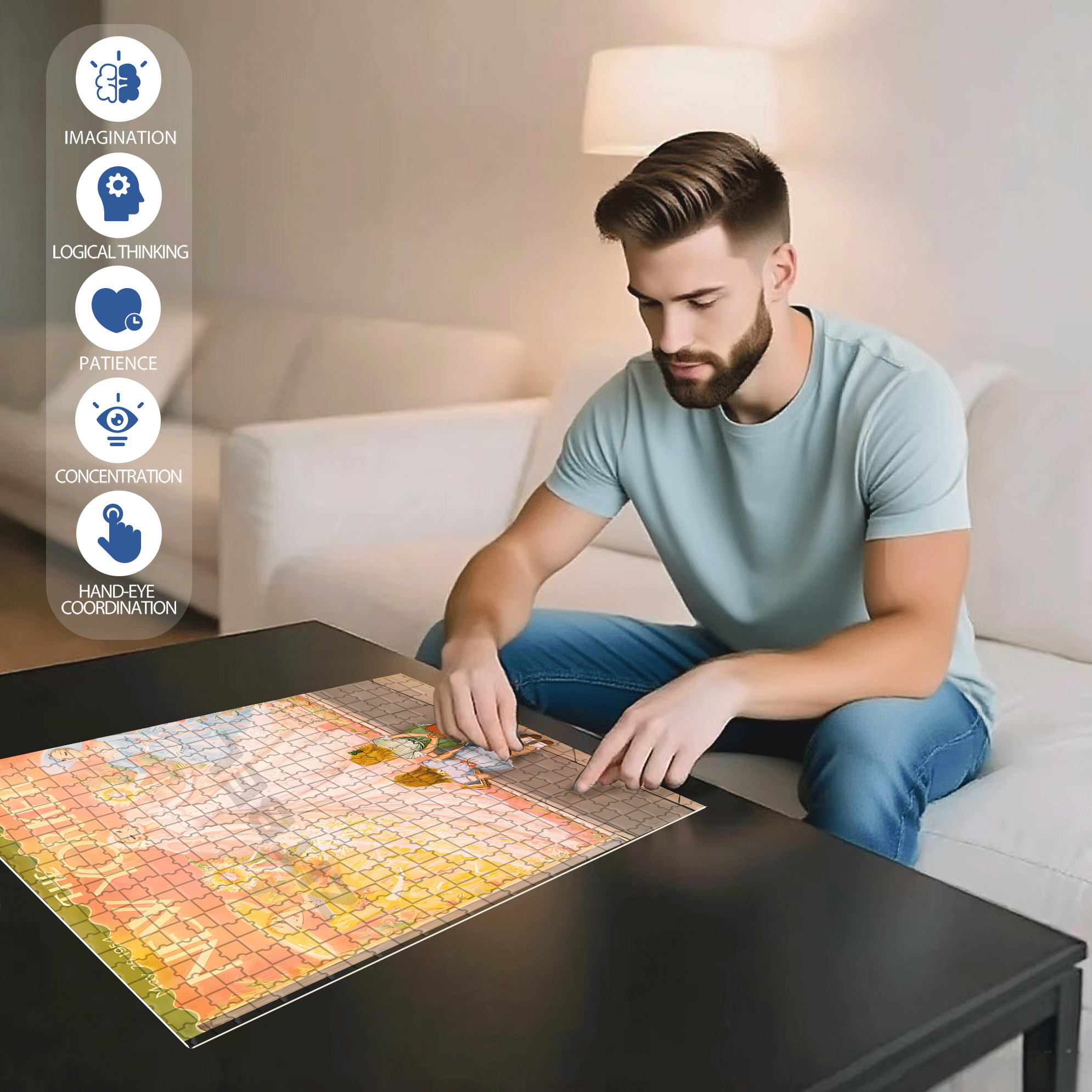 A Girl's Dream 500pcs/1000pcs Jigsaw Puzzle, Scratch-Resistant, Interactive Family Game & Brain-Boosting DIY Decor, Perfect for Halloween, Christmas & New Year Gifts, Family Puzzle Game