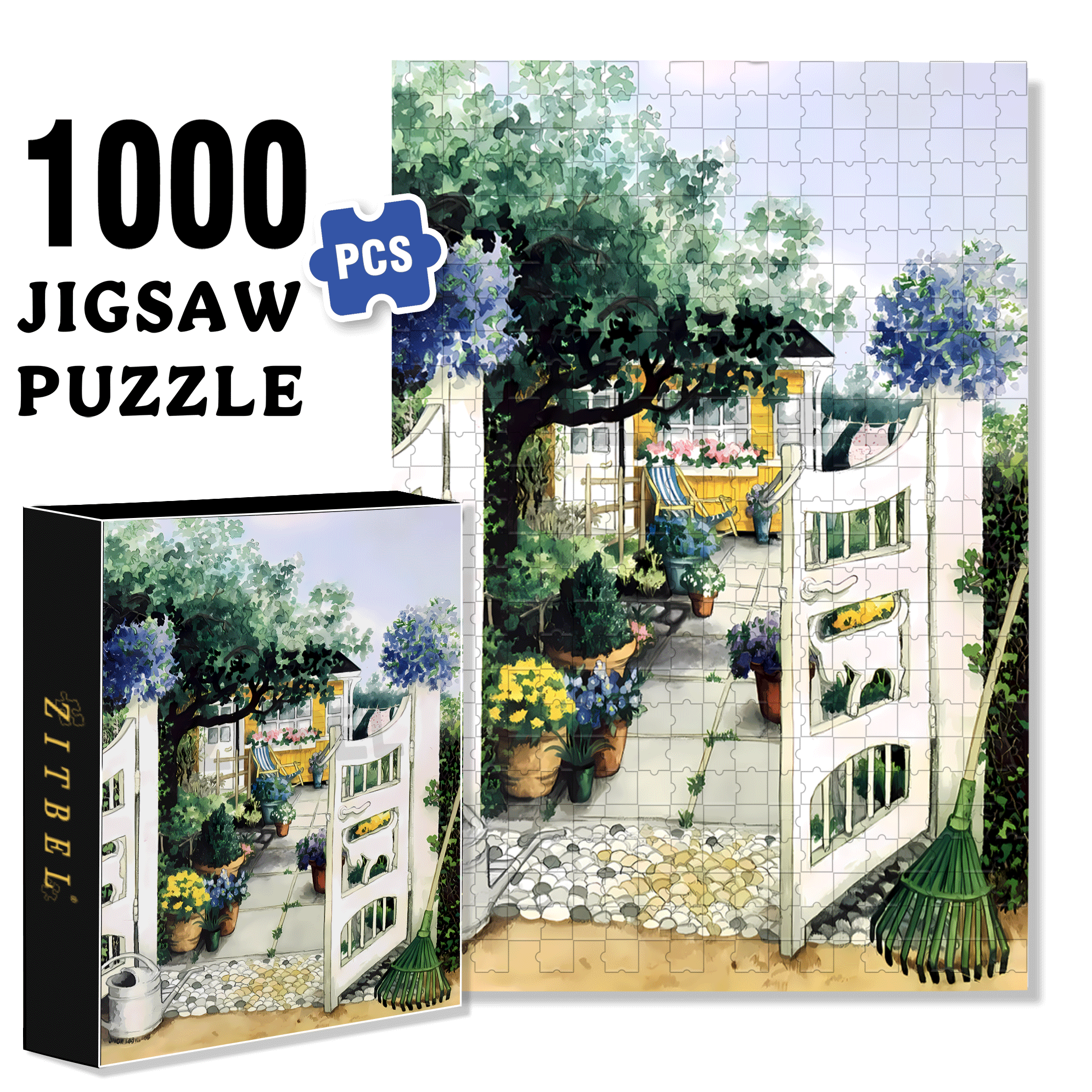 A half-open Door 2 500pcs/1000pcs Jigsaw Puzzle, Scratch-Resistant, Interactive Family Game & Brain-Boosting DIY Decor, Perfect for Halloween, Christmas & New Year Gifts, Family Puzzle Game