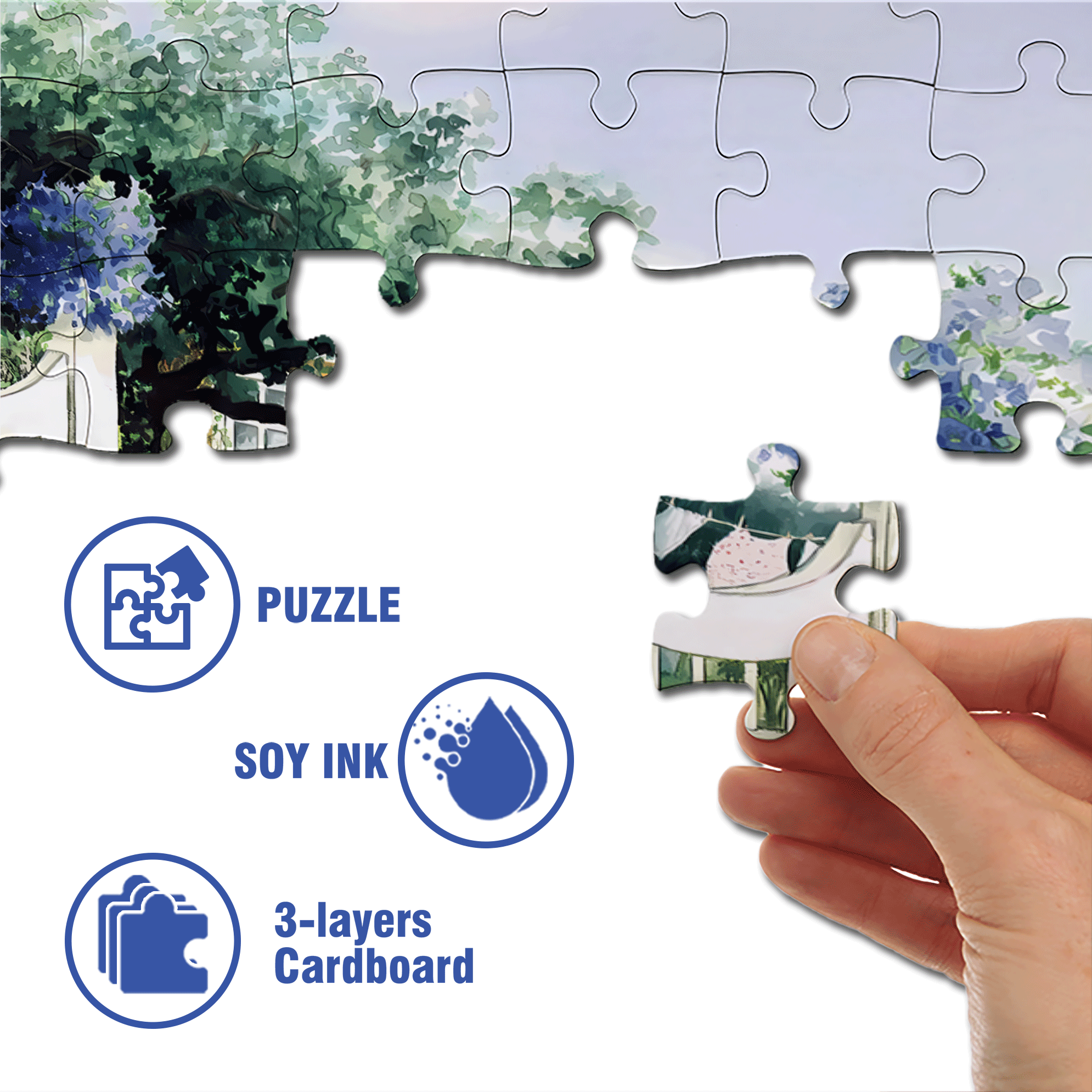 A half-open Door 2 500pcs/1000pcs Jigsaw Puzzle, Scratch-Resistant, Interactive Family Game & Brain-Boosting DIY Decor, Perfect for Halloween, Christmas & New Year Gifts, Family Puzzle Game