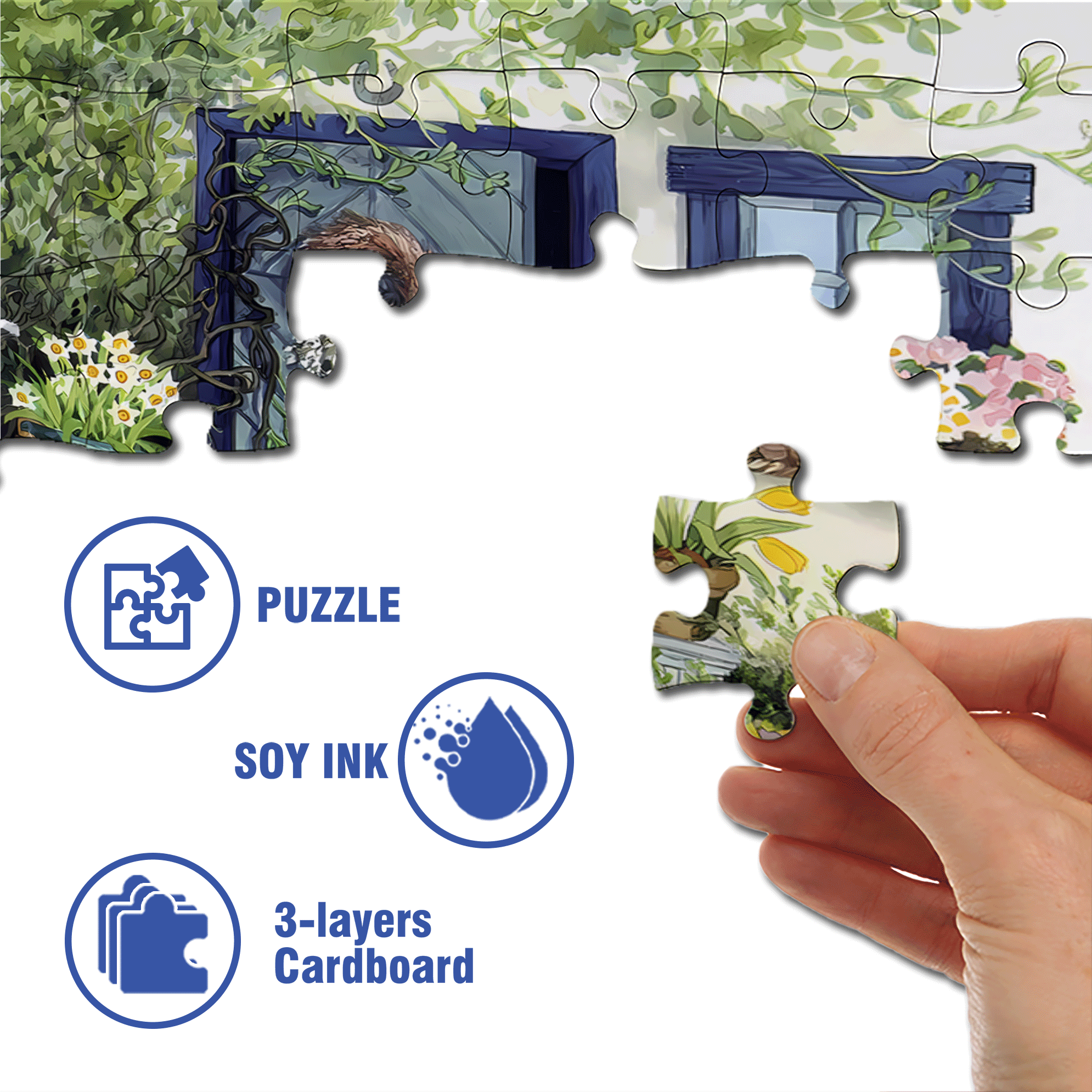 A Half-open Door 500pcs/1000pcs Jigsaw Puzzle, Scratch-Resistant, Interactive Family Game & Brain-Boosting DIY Decor, Perfect for Halloween, Christmas & New Year Gifts, Family Puzzle Game