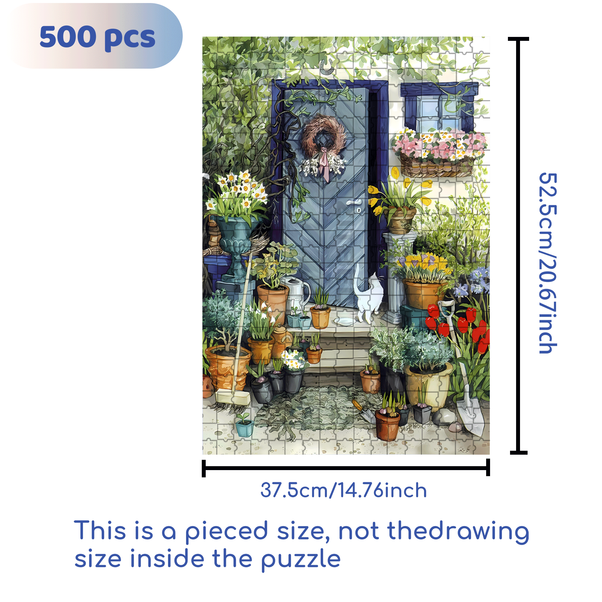 A Half-open Door 500pcs/1000pcs Jigsaw Puzzle, Scratch-Resistant, Interactive Family Game & Brain-Boosting DIY Decor, Perfect for Halloween, Christmas & New Year Gifts, Family Puzzle Game