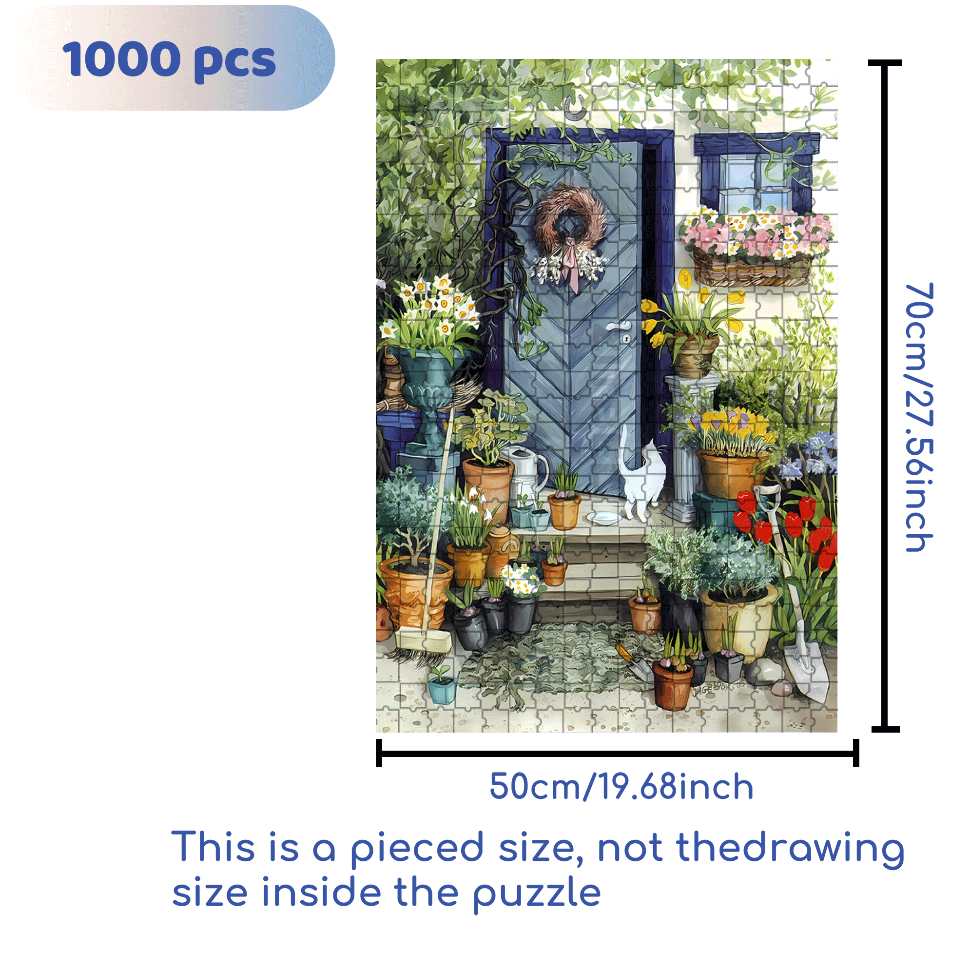 A Half-open Door 500pcs/1000pcs Jigsaw Puzzle, Scratch-Resistant, Interactive Family Game & Brain-Boosting DIY Decor, Perfect for Halloween, Christmas & New Year Gifts, Family Puzzle Game