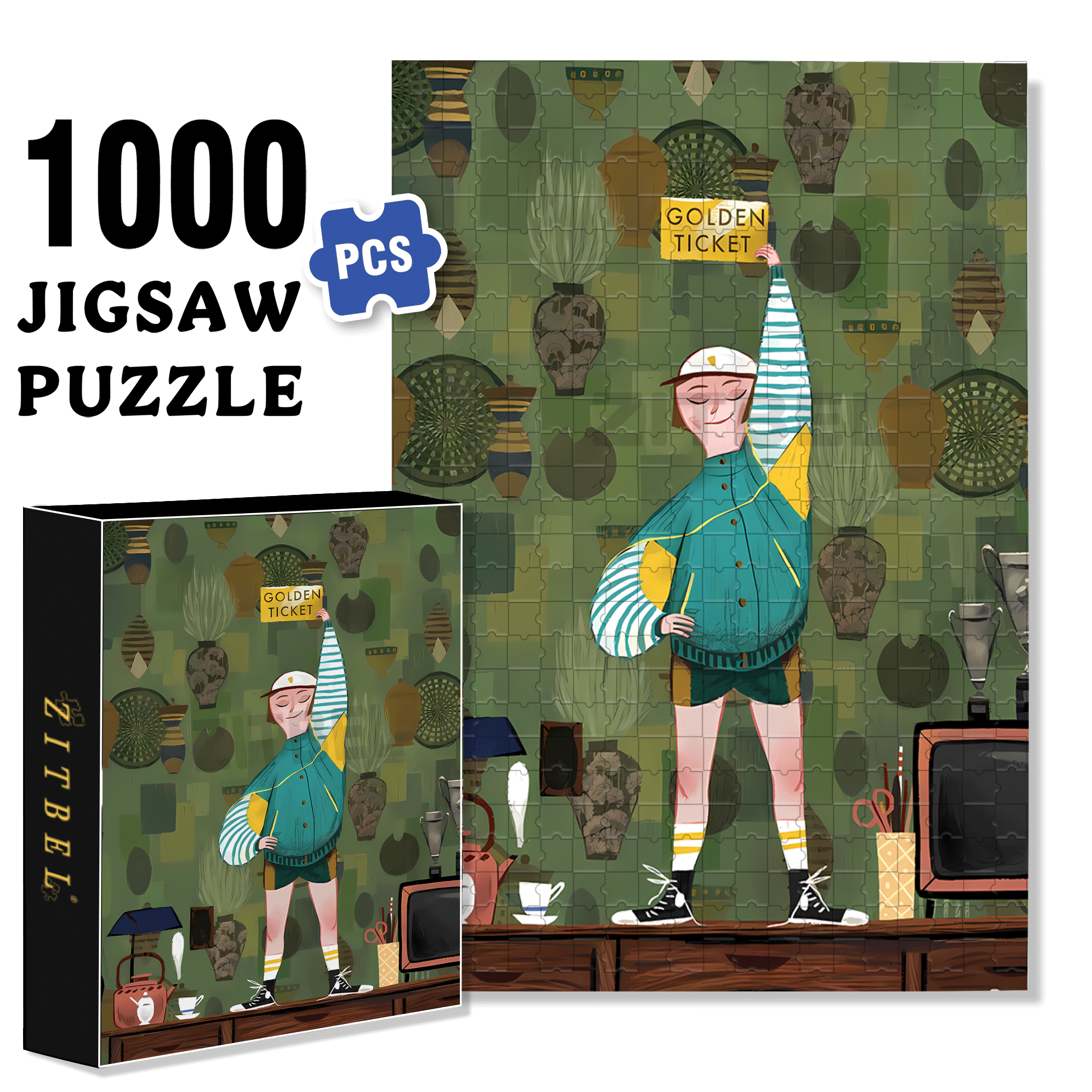 Big Winner 500pcs/1000pcs Jigsaw Puzzle, Scratch-Resistant, Interactive Family Game & Brain-Boosting DIY Decor, Perfect for Halloween, Christmas & New Year Gifts, Family Puzzle Game
