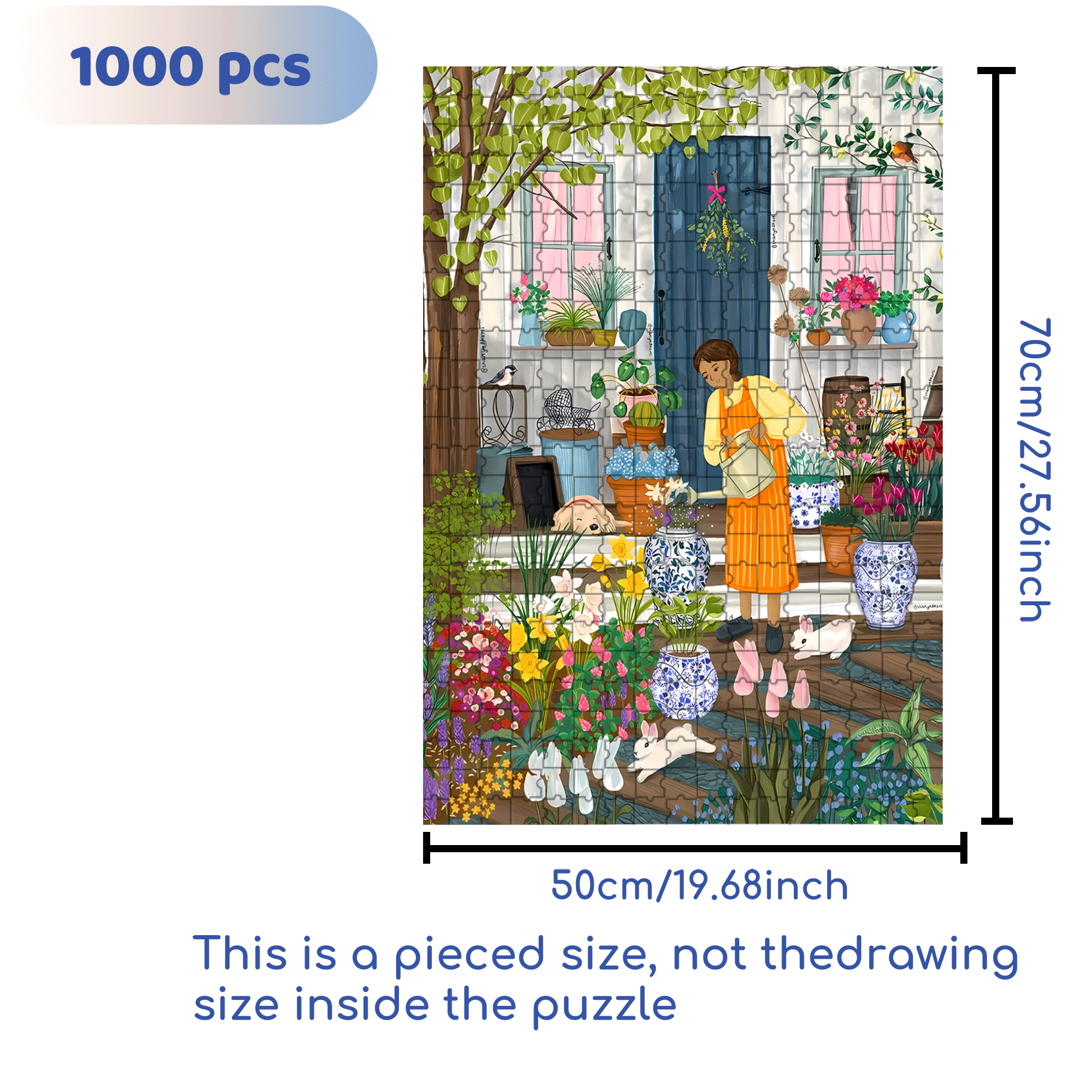 Careful Cultivation 500pcs/1000pcs Jigsaw Puzzle, Scratch-Resistant, Interactive Family Game & Brain-Boosting DIY Decor, Perfect for Halloween, Christmas & New Year Gifts, Family Puzzle Game